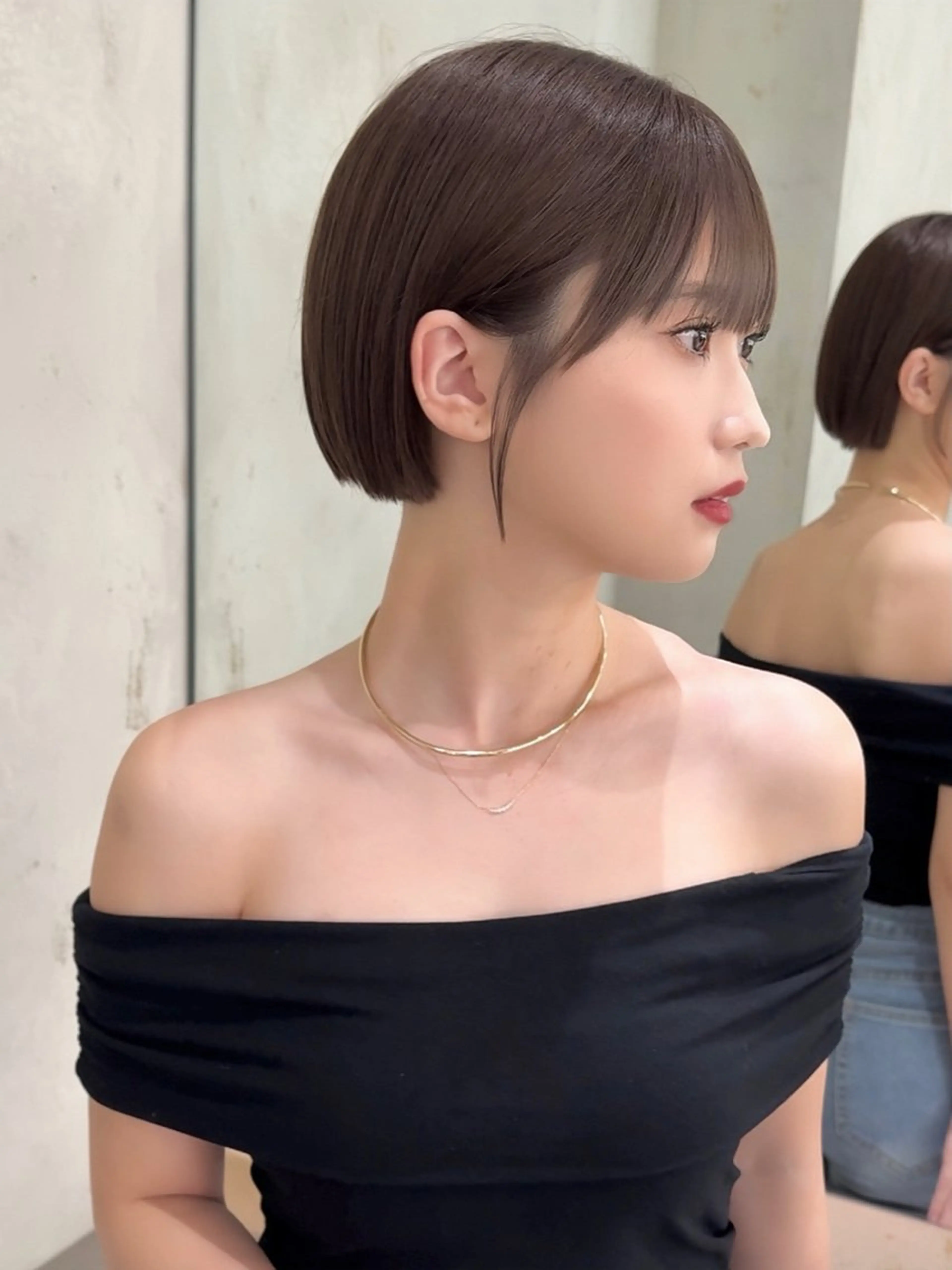 ショート カラー カット トリートメント 莉乃/縮毛矯正/髪質 改善/艶カラーのヘアスタイル