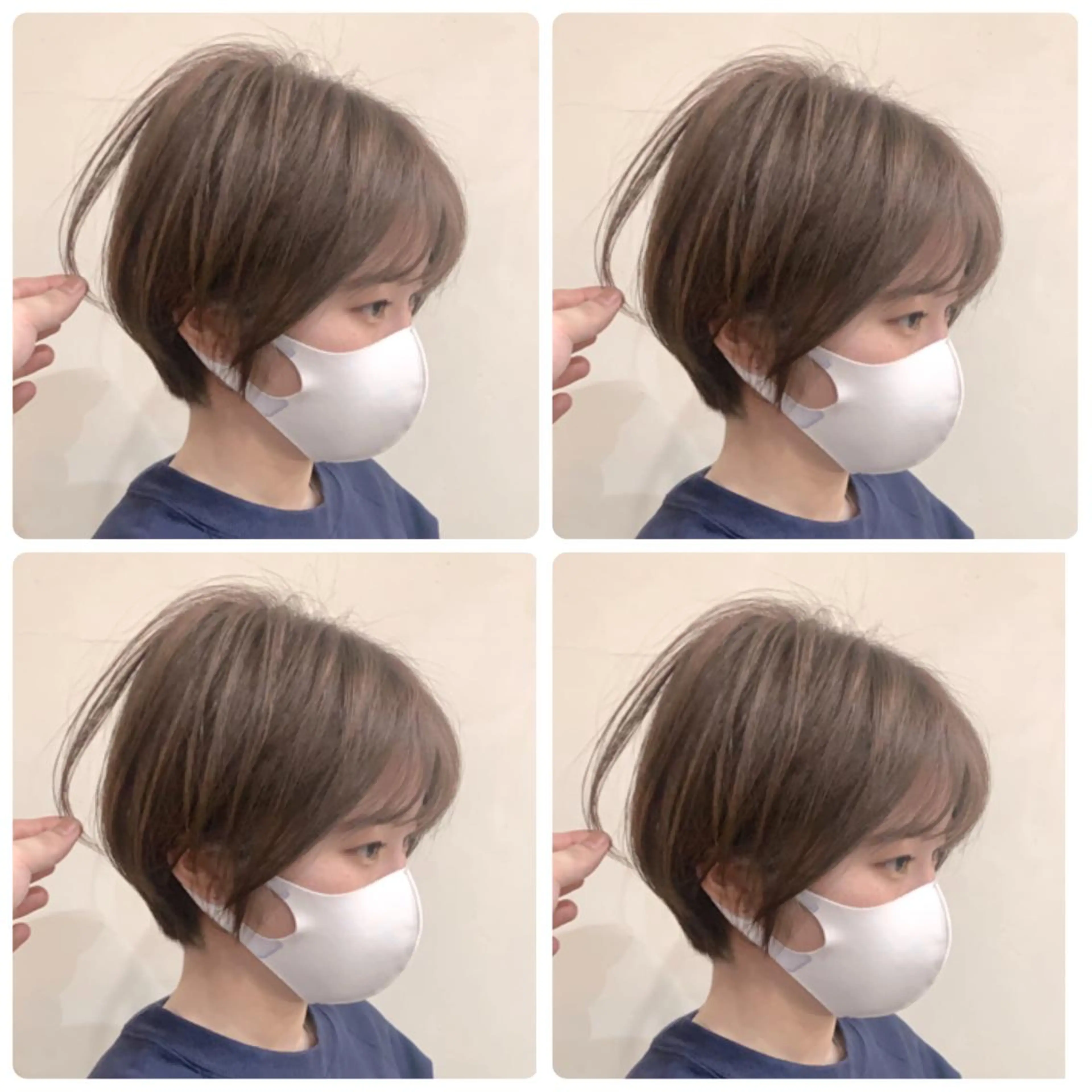 ショート カラー ショートボブ ハンサムショート 丸みショート ハイライトカラー ボブ カット ヘアカラー トリートメント 京都大人女性ショート 徒歩1分/秋山のヘアスタイル