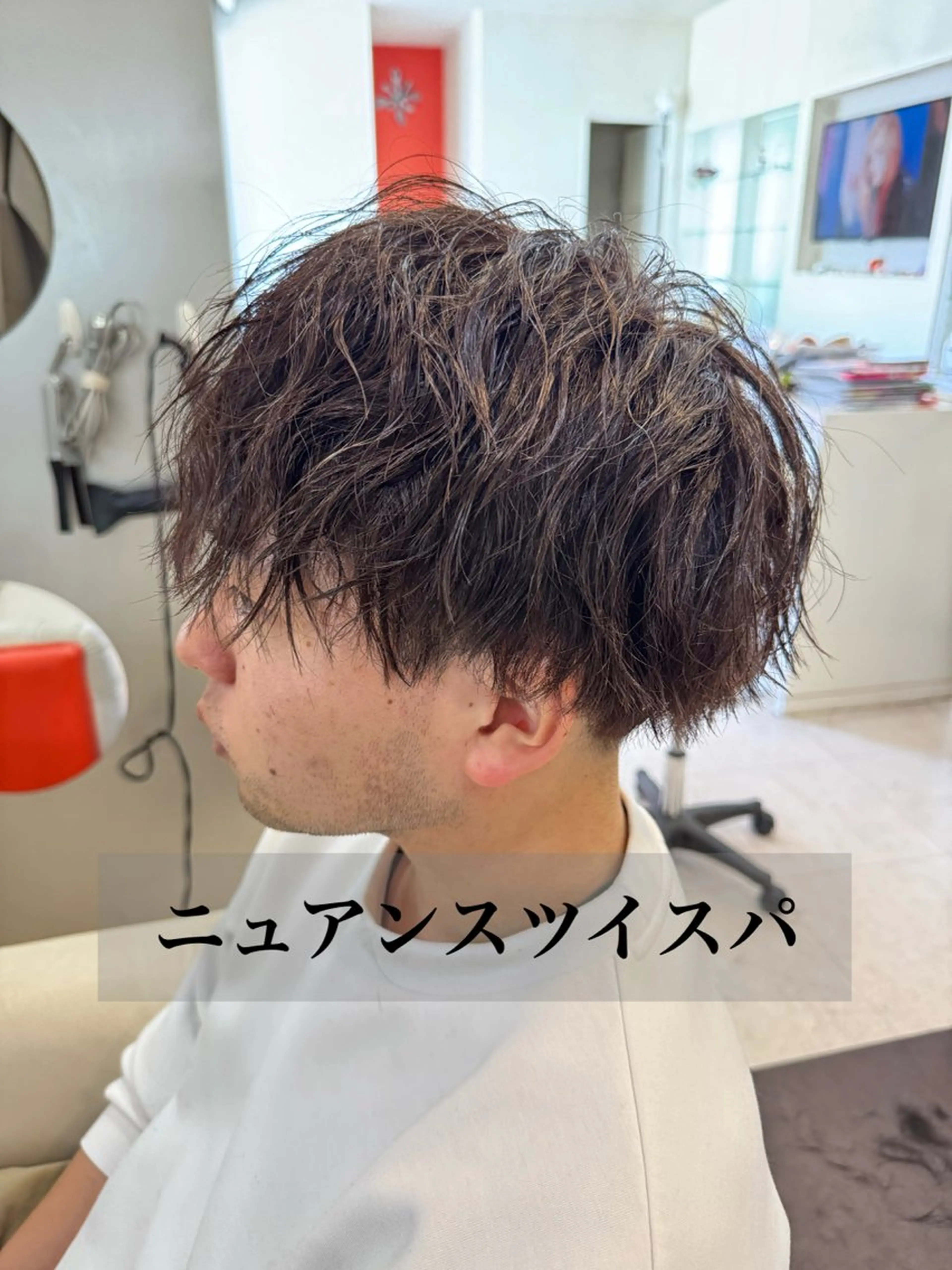 ショート パーマ メンズ メンズパーマ カット パーマ 長屋 裕也のヘアスタイル