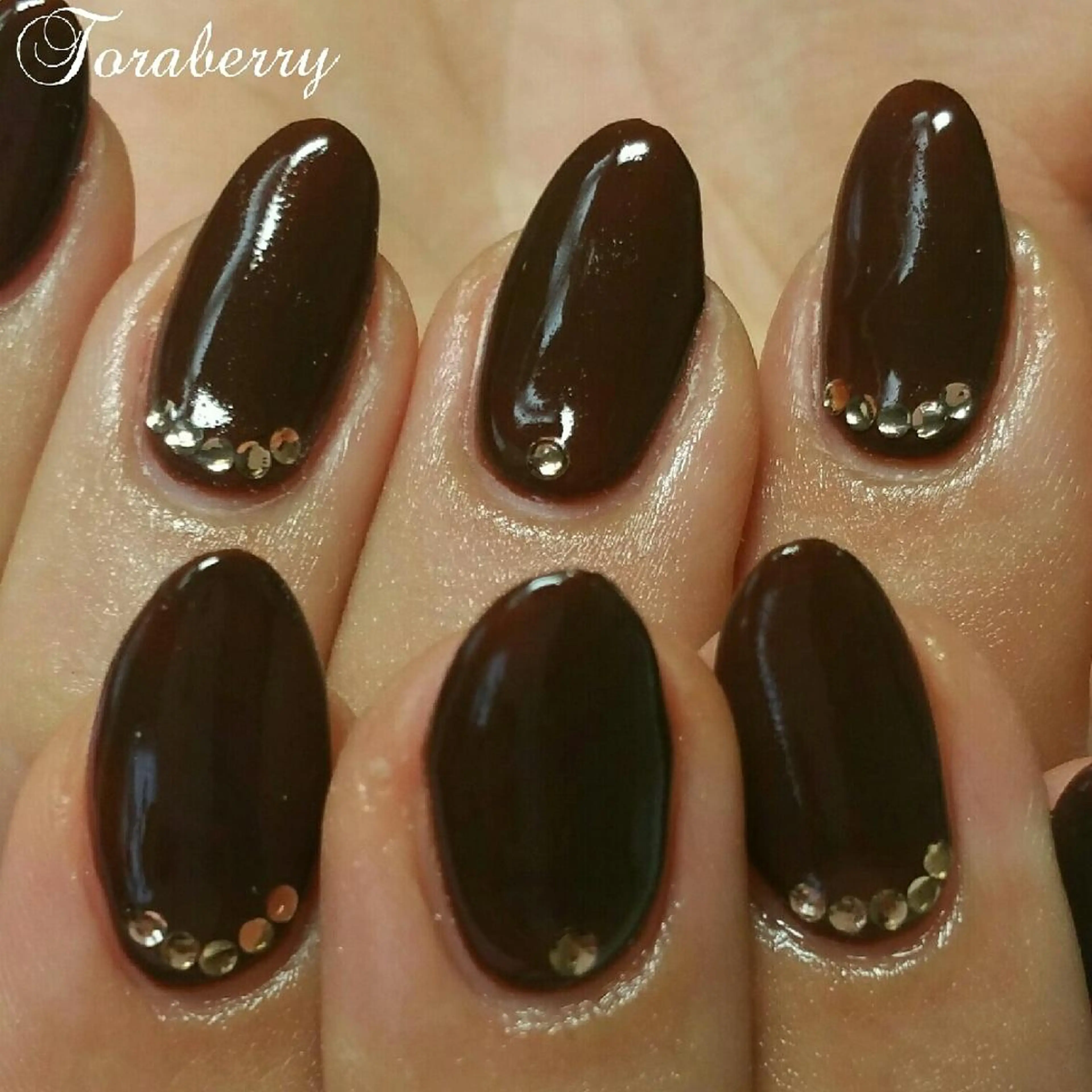 ネイル ブラウン ハンドネイル ネイリスト なつみのネイルデザイン