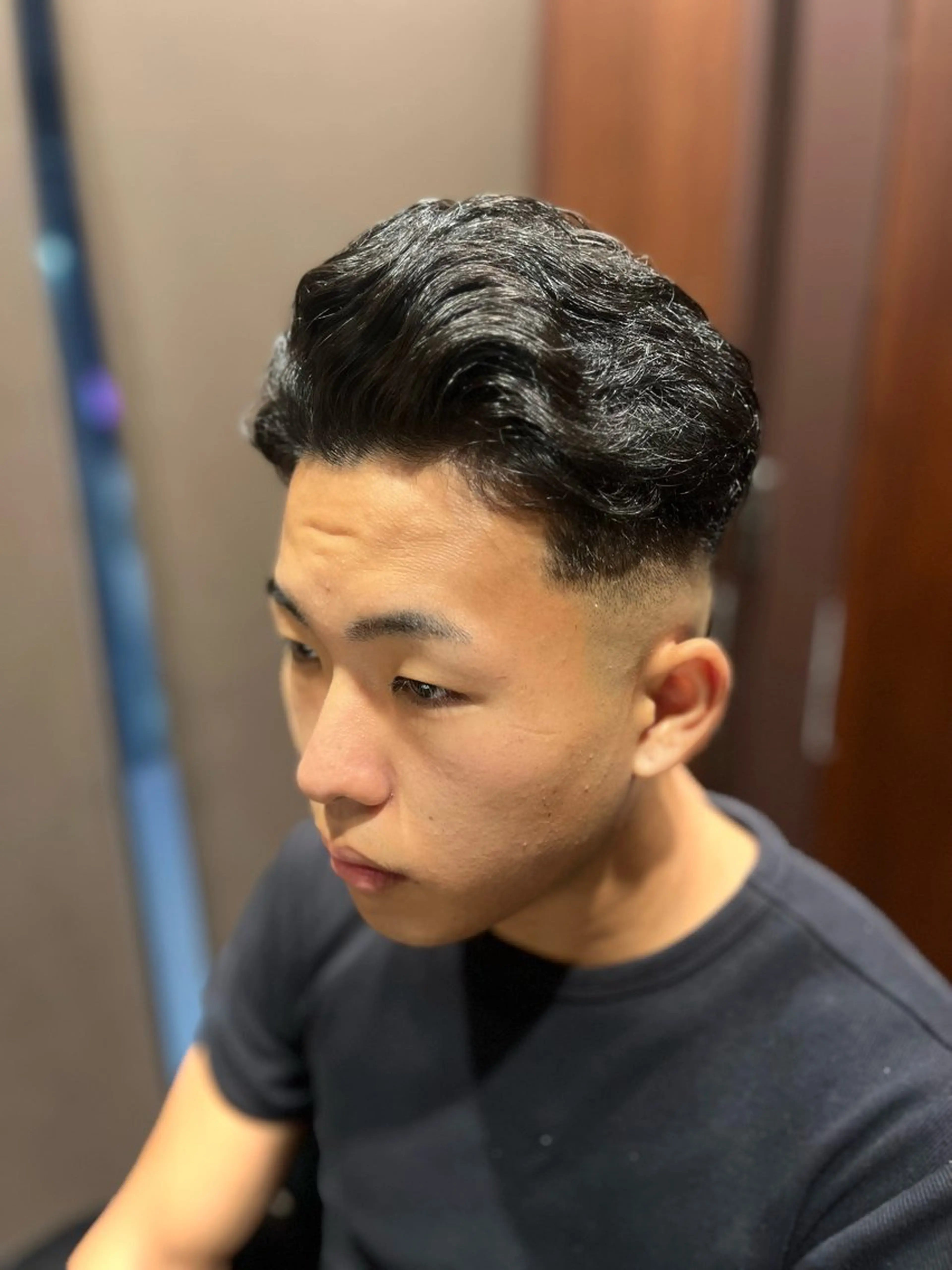 ミディアム メンズ フェードカット ツーブロック 宮崎 陽樹のヘアスタイル