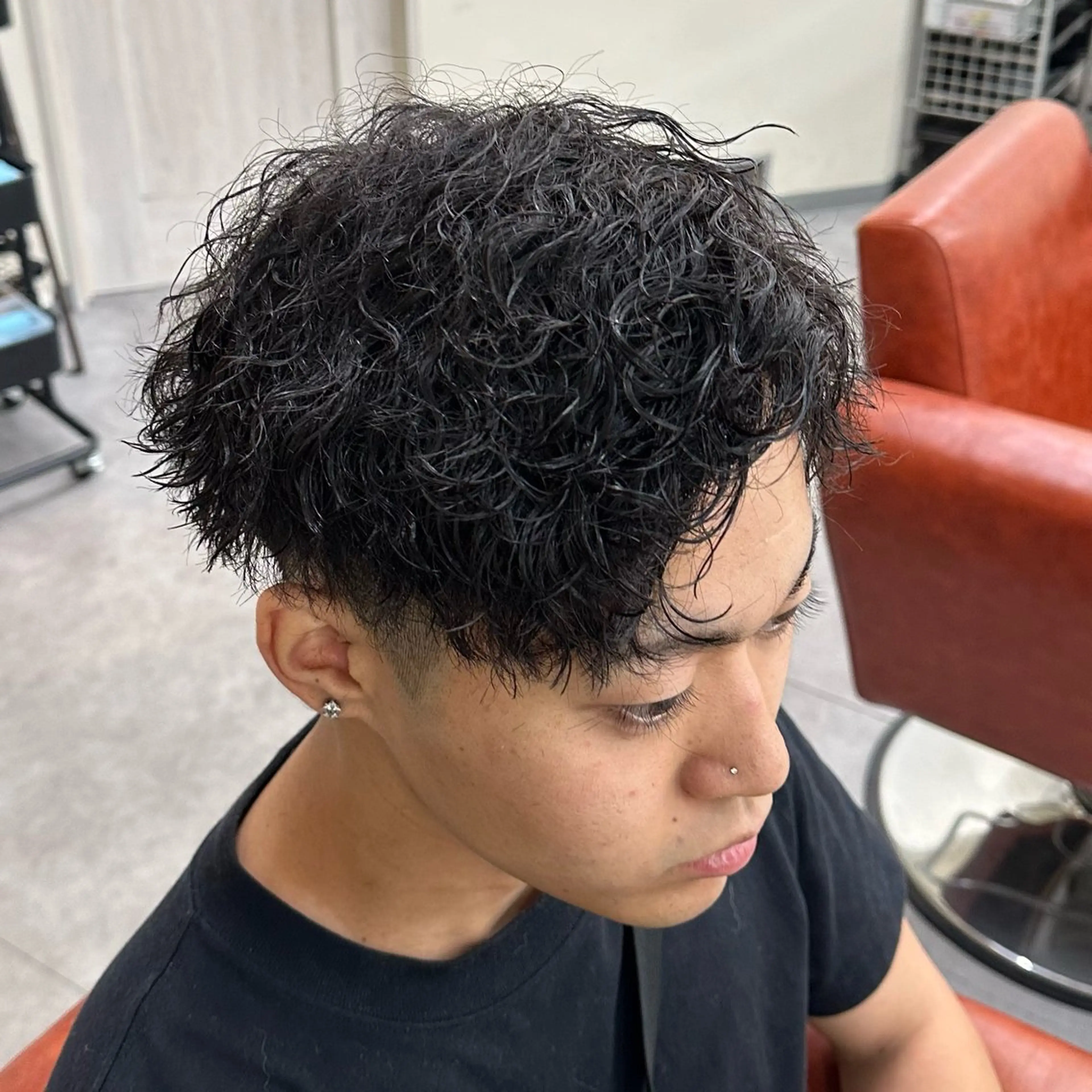 ショート パーマ ヘアアレンジ メンズ カット パーマ 梅田/メンズパーマ /短髪/田中崇奨のヘアスタイル