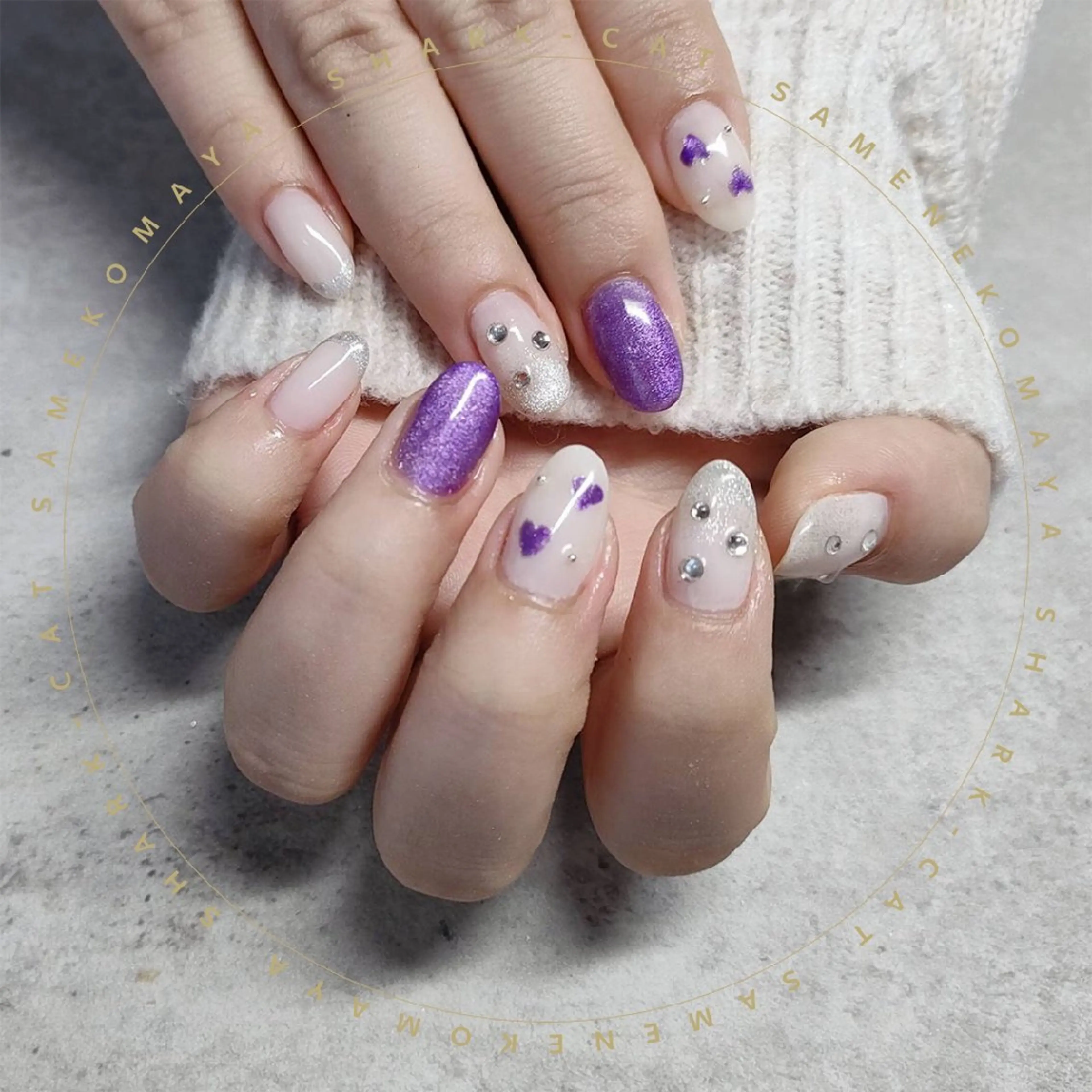 ネイル サメ猫 マーヤのネイルデザイン