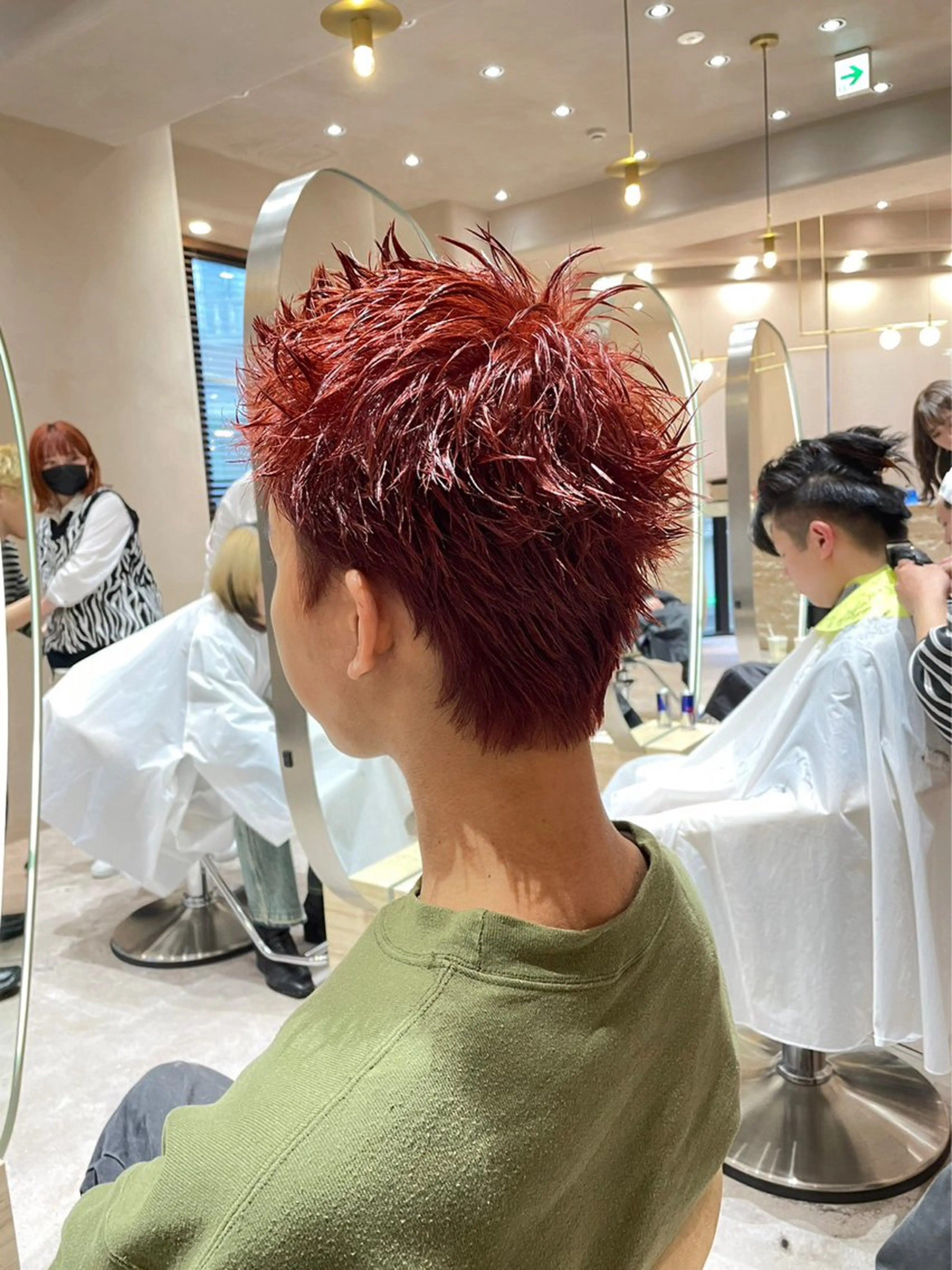ショート カラー メンズ ヘアカラー メンズショート/ピン パーマ/新宿/フウガのヘアスタイル