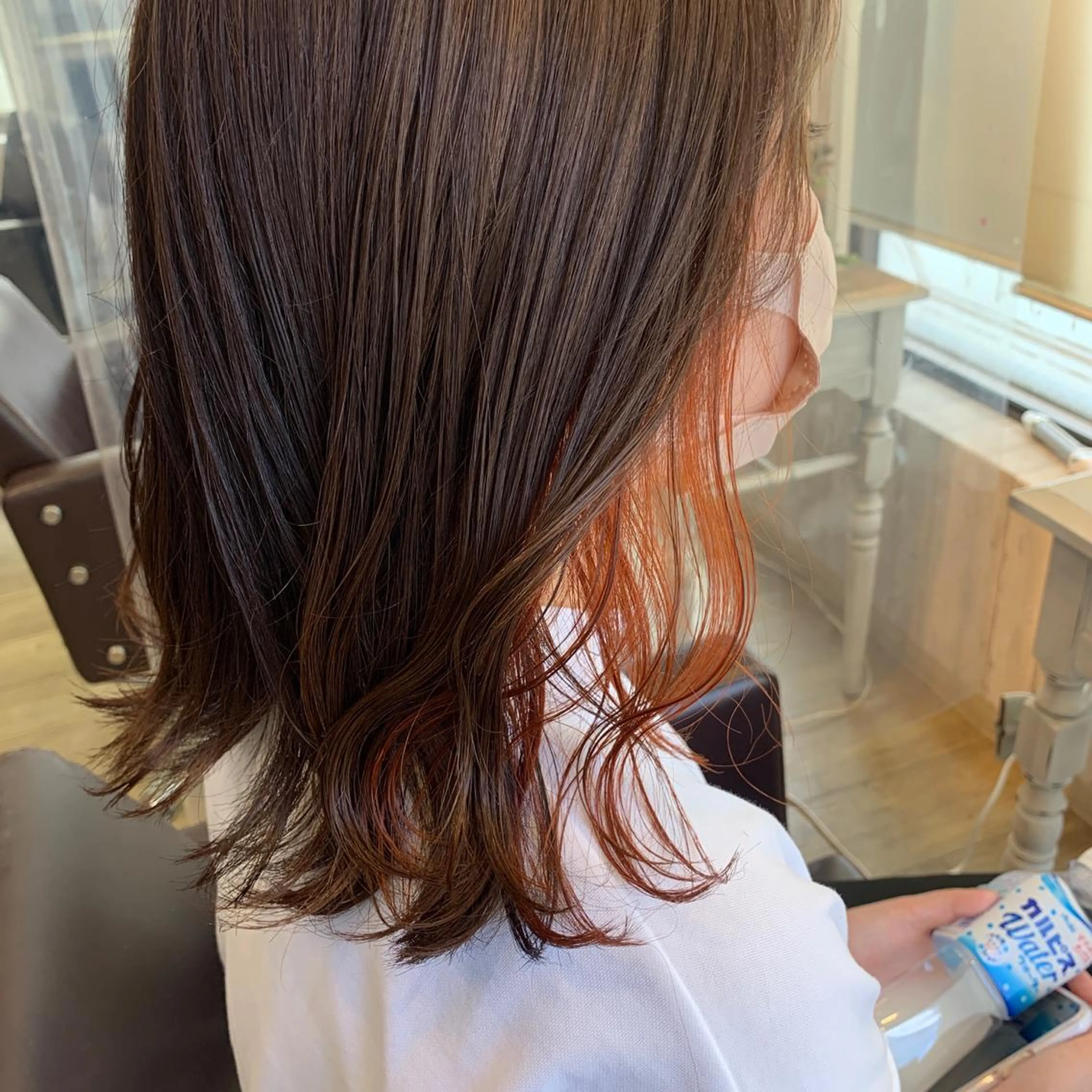 ミディアム カラー オレンジ カット ヘアカラー regalo Acari🍎のヘアスタイル