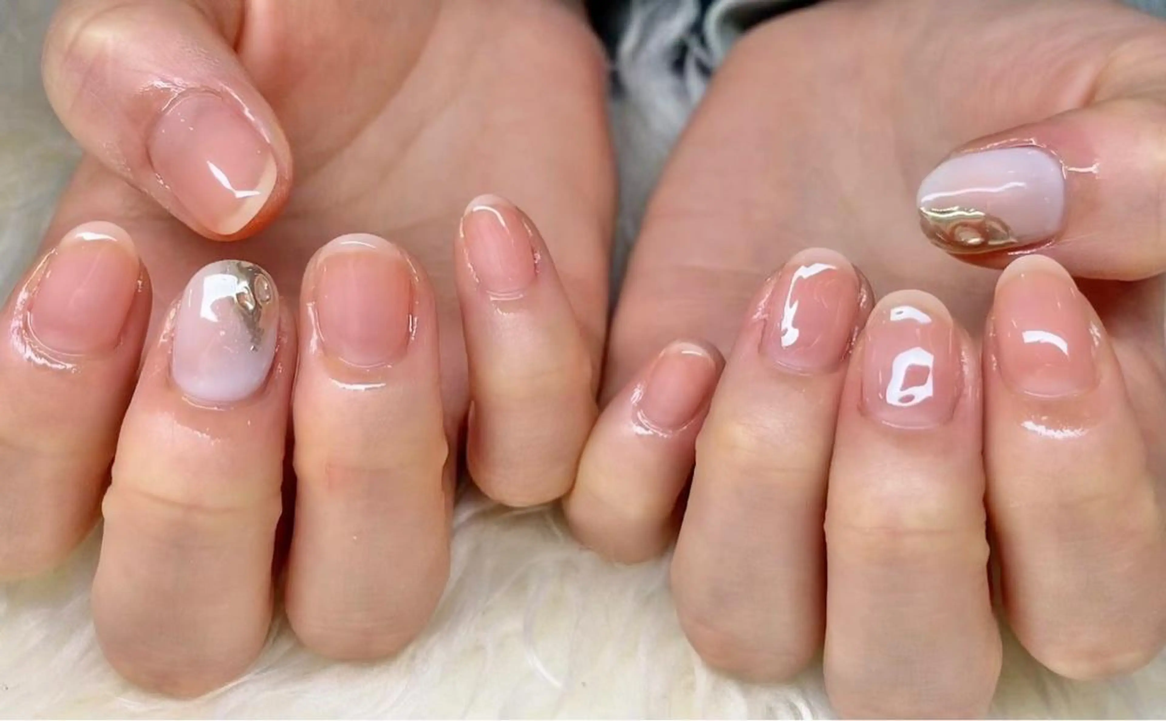 ネイル ジェルネイル 韓国ネイル 持ち込み パラジェル シンプルネイル ハンドネイル Nail&eye Belire 新宿のネイルデザイン