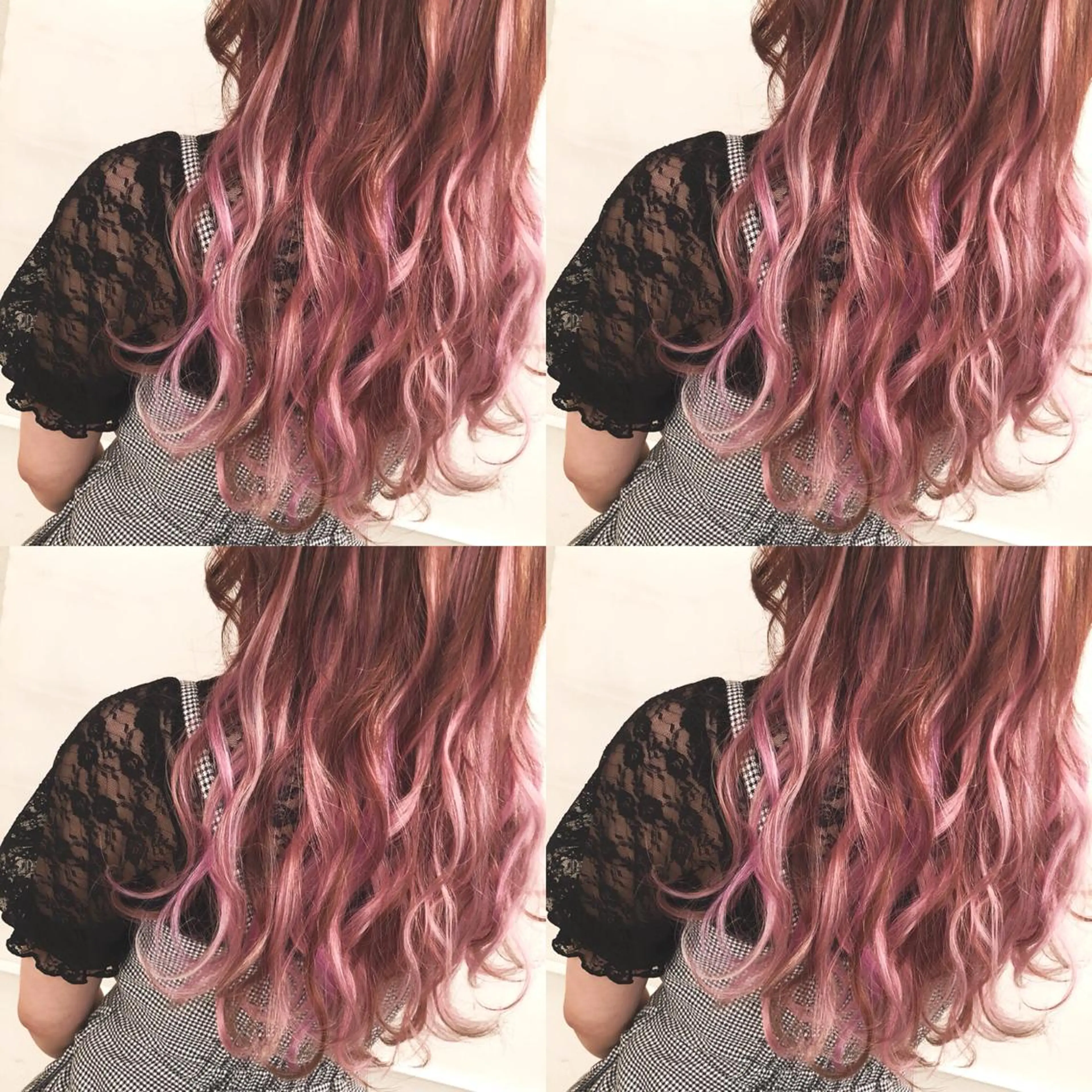 ロング カラー 編み込みエクステ エクステ エクステ ハイトーン 💭黒崎ハルカのヘアスタイル