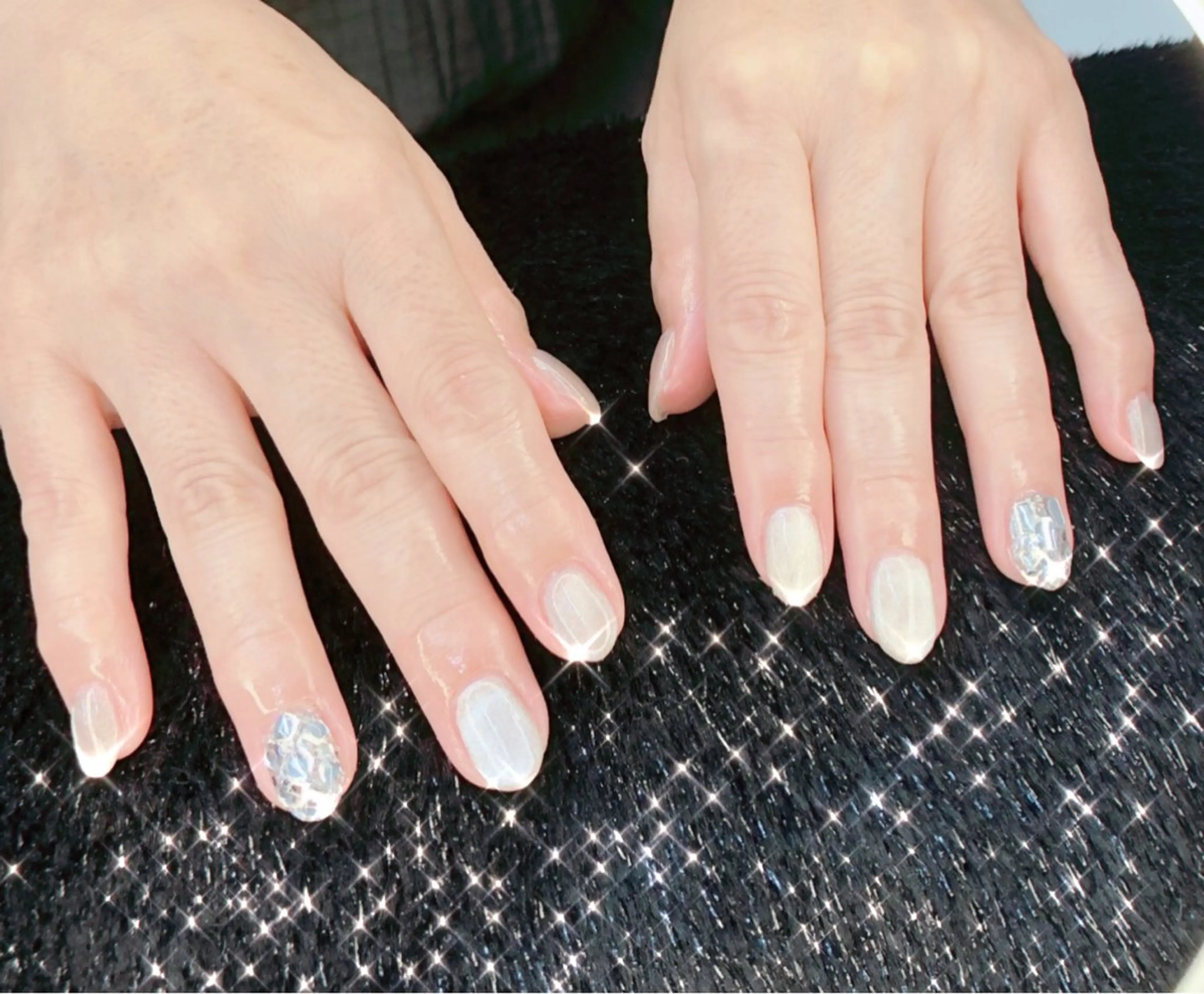 ネイル オーロラネイル フットネイル ジェルネイル ハート 韓国ネイル ハンドネイル ハンドケア 大門浜松町 ネイルのネイルデザイン