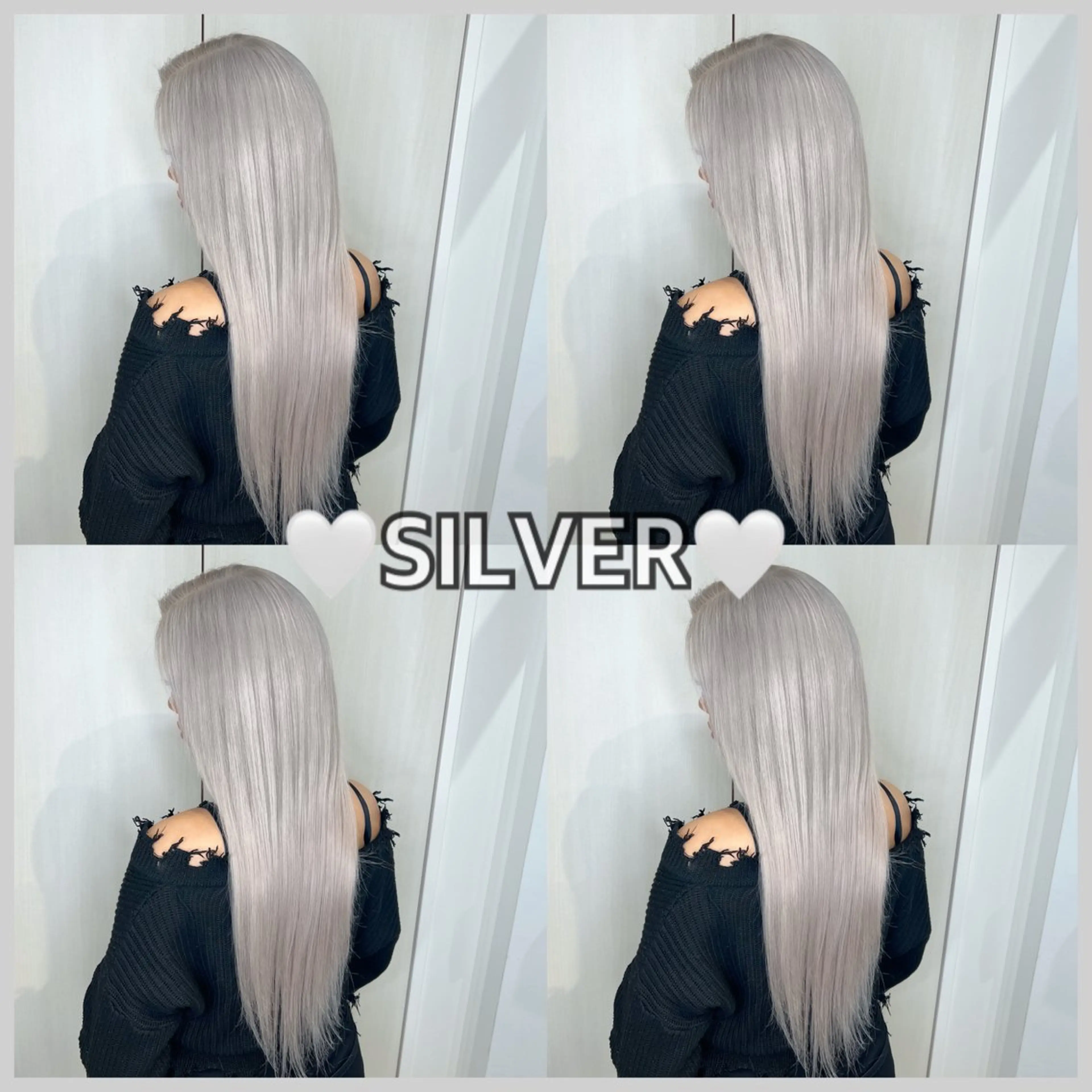 ロング カラー シールエクステ シルバー エクステ ヘアカラー エクステ 🦋エクステ🦋 TOMOKAのヘアスタイル
