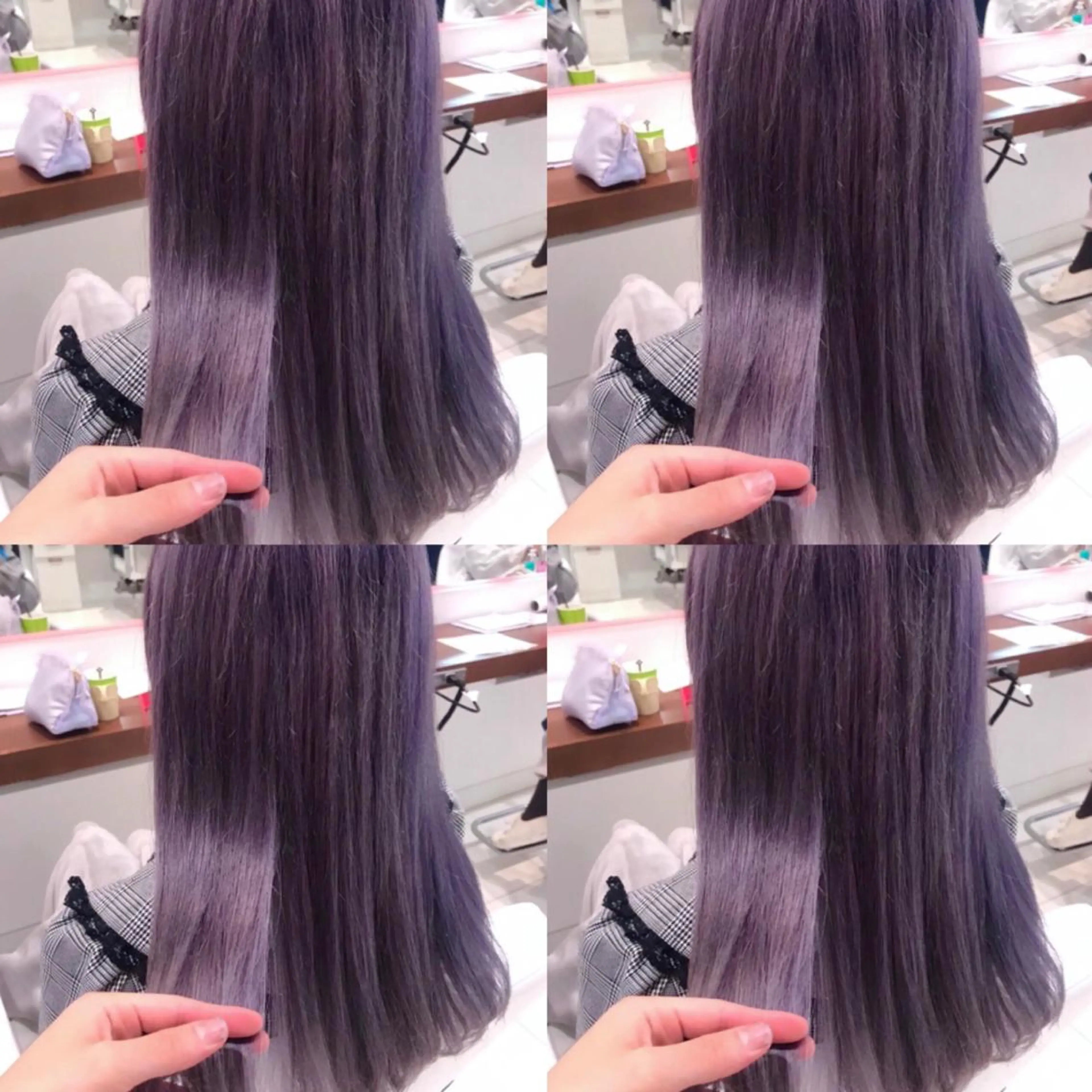 ロング カラー ブリーチ ラベンダーカラー ウルフカット ハッシュカット/七海のヘアスタイル