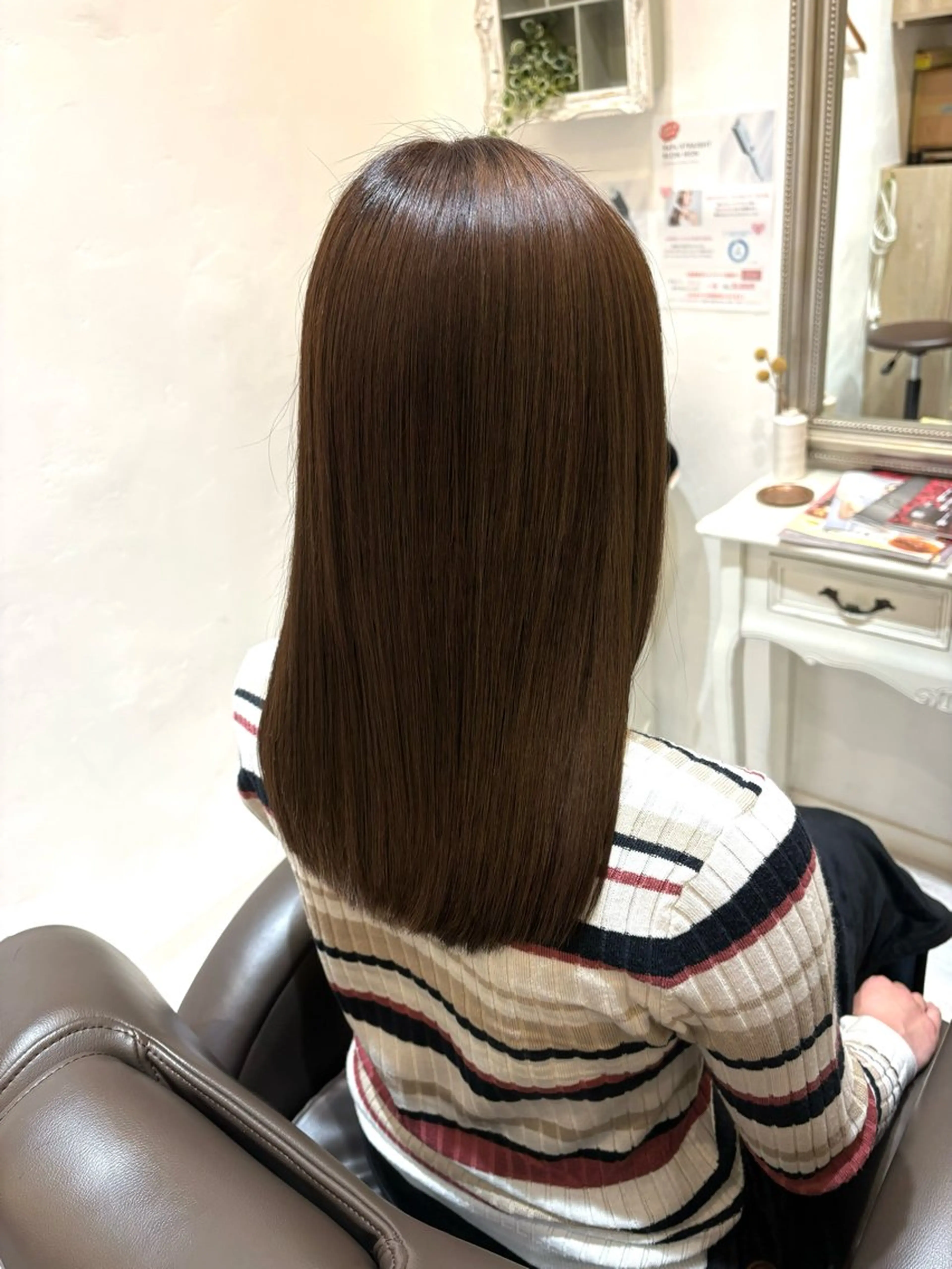 セミロング 髪質改善 縮毛矯正 トリートメント 艶髪/髪質改善‎🤍 原田真心🫧のヘアスタイル