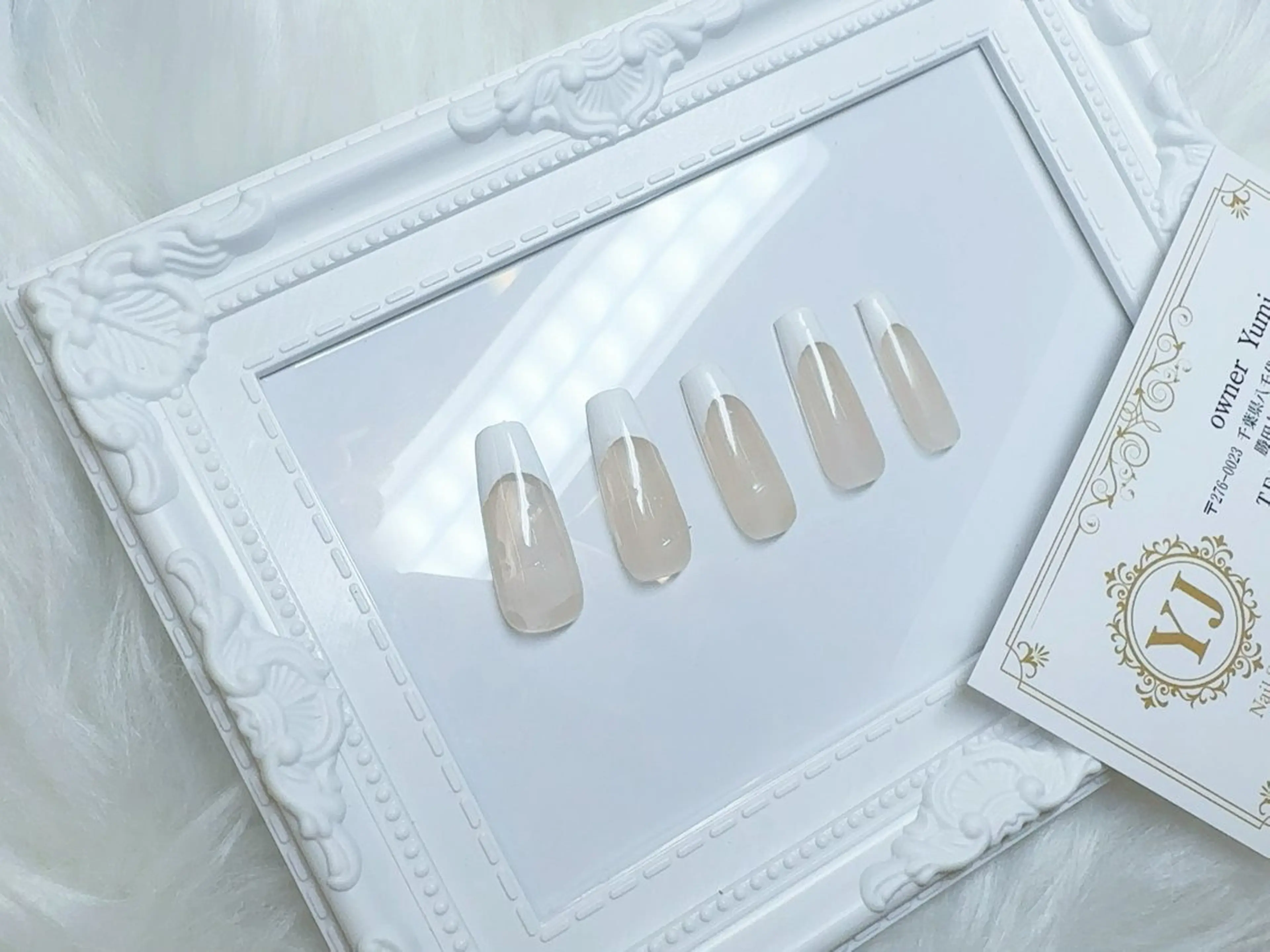 ネイル クリアネイル フレンチネイル ホワイト YJ Nail Yumiのネイルデザイン