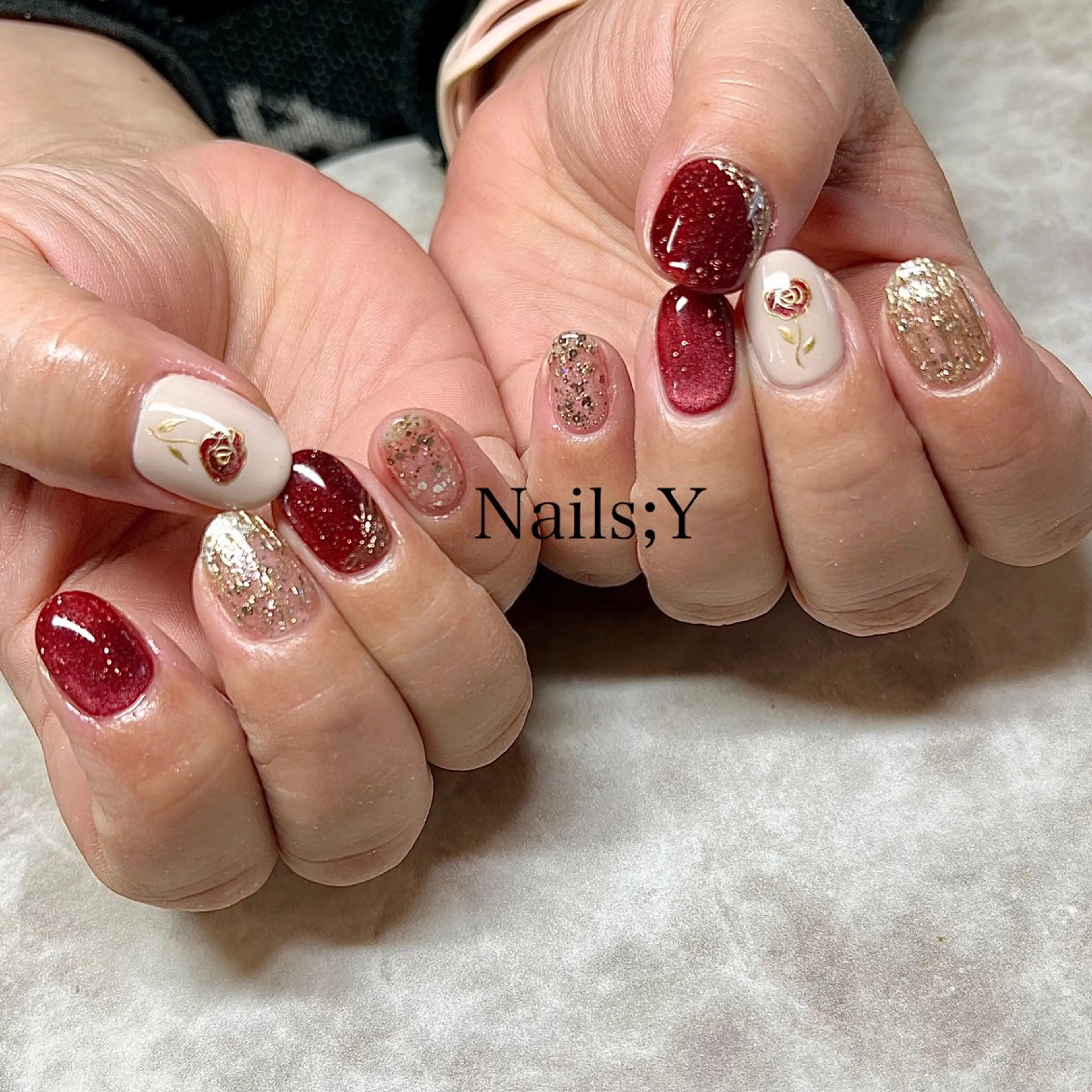 ネイル 成人式 ジェルネイル 卒業式 マグネットネイル パラジェル ハンドネイル yo koのネイルデザイン