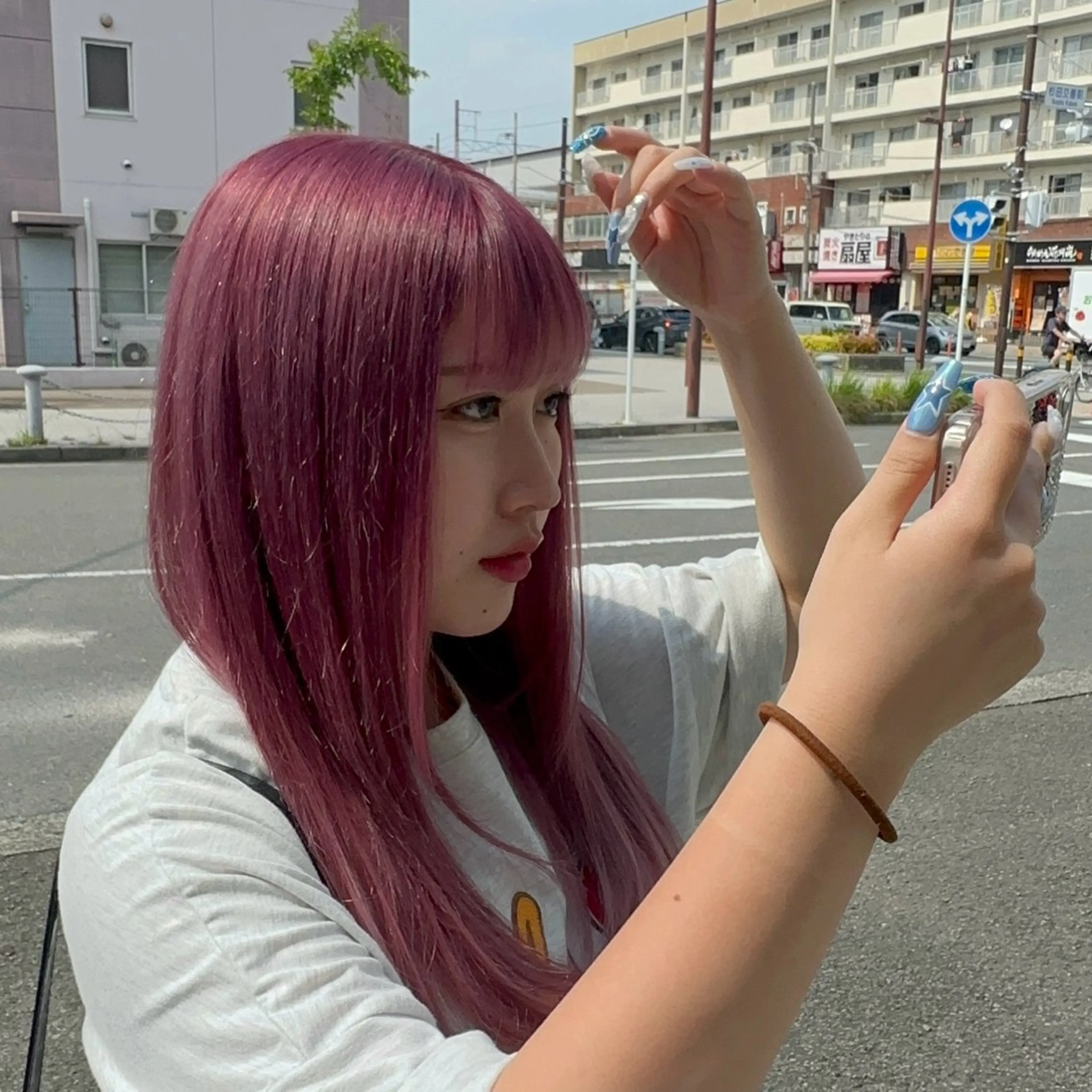 ロング カラー ブリーチ ブリーチなしカラー ヘアカラー 𓍯暖色/韓国風 田中沙羅‎𓍯のヘアスタイル