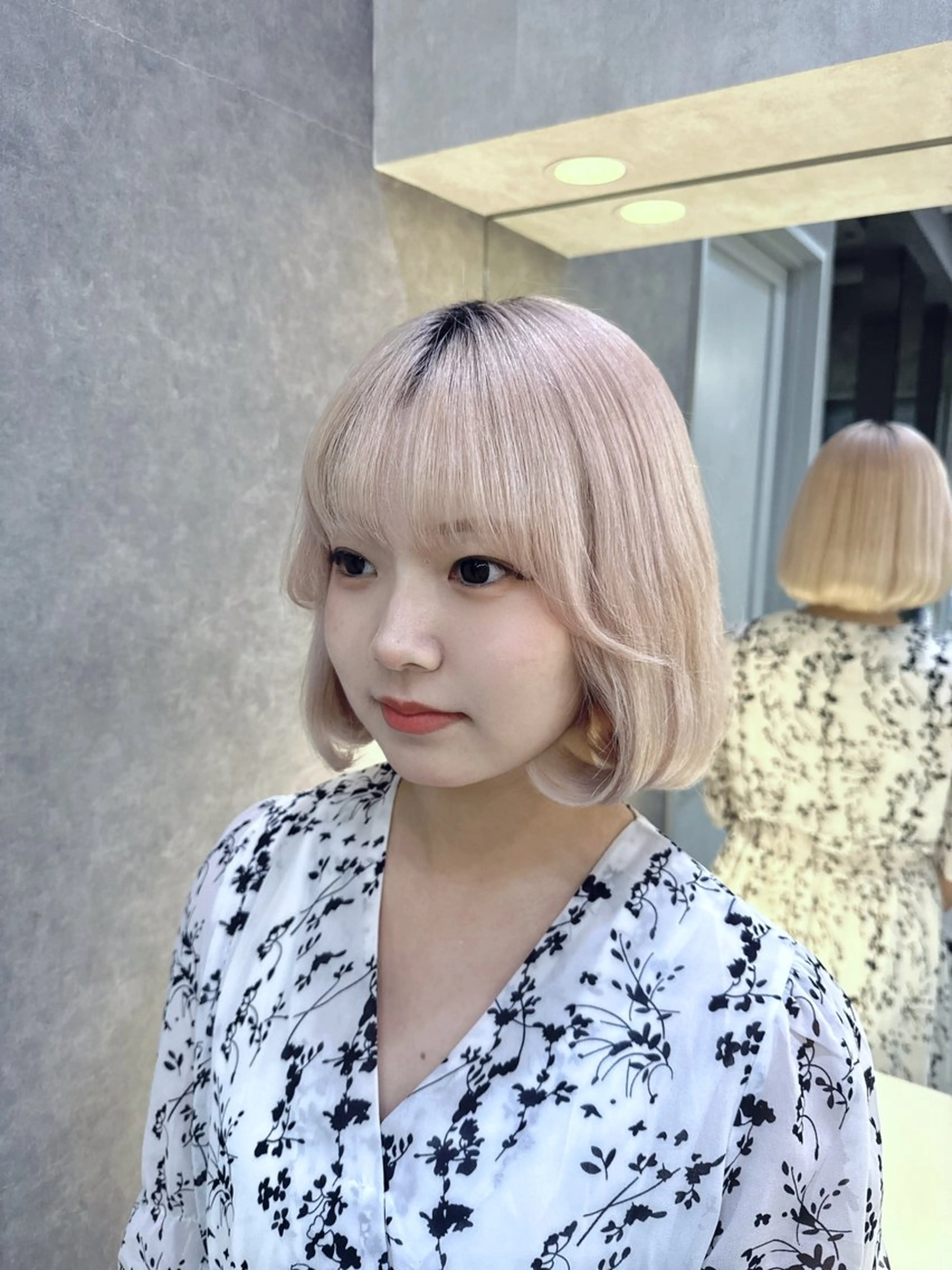 ショート ボブ タンバルモリ カット トリートメント 韓国レイヤー× 艶髪 池袋/ハナ🌷のヘアスタイル