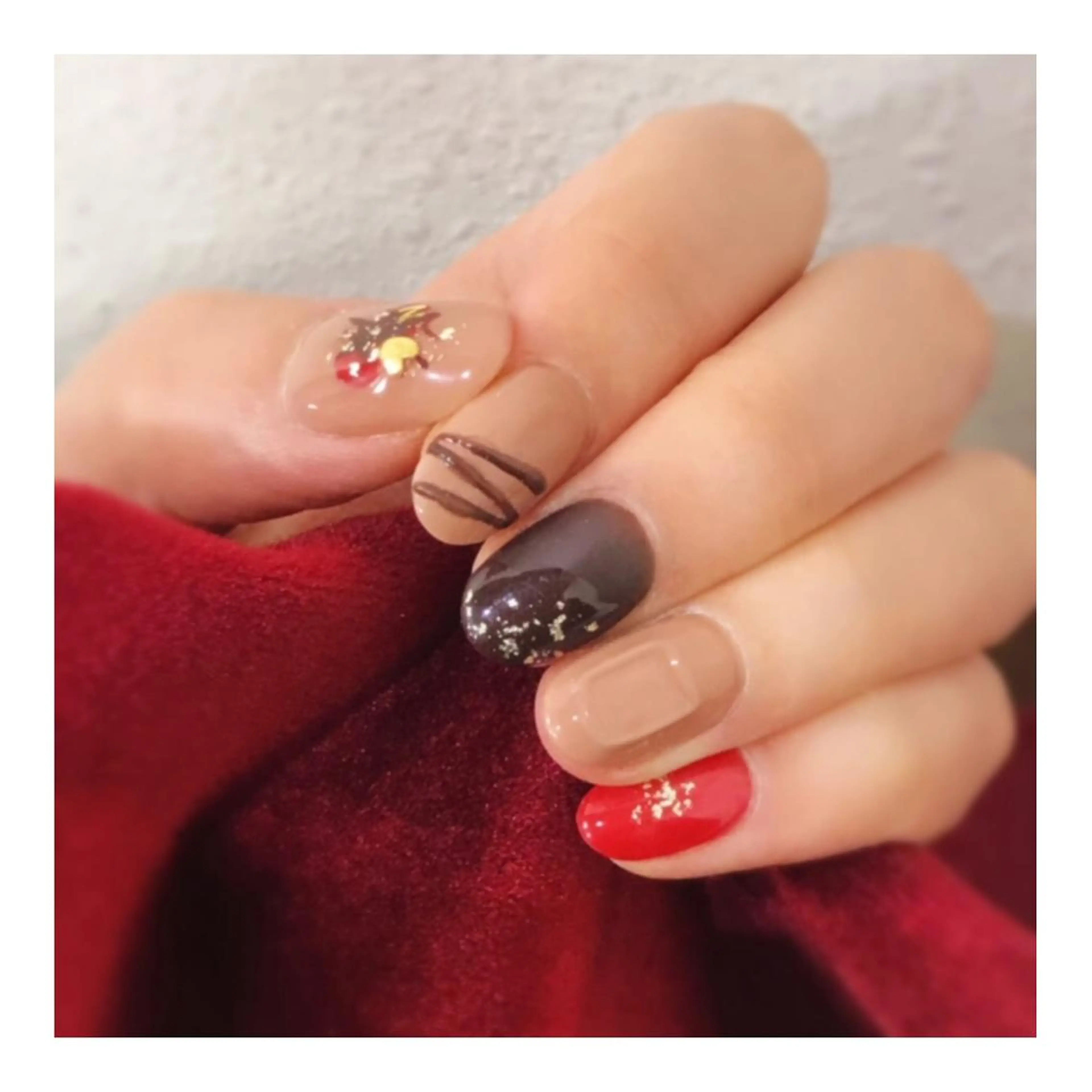 ネイル アートネイル バレンタイン 玉造、森ノ宮 fran2 nailのネイルデザイン