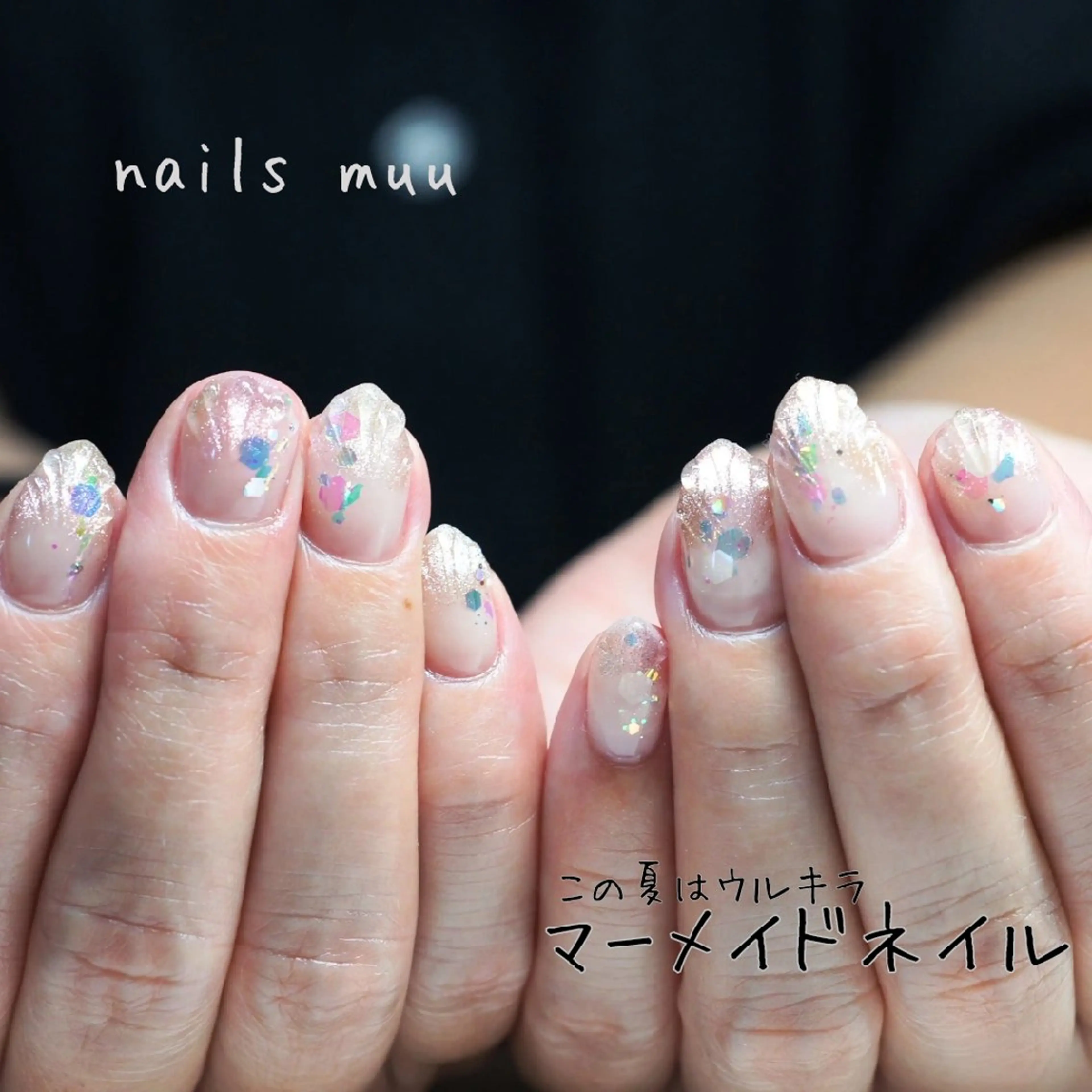 ネイル マグネットネイル 夏ネイル nails muu まゆのネイルデザイン