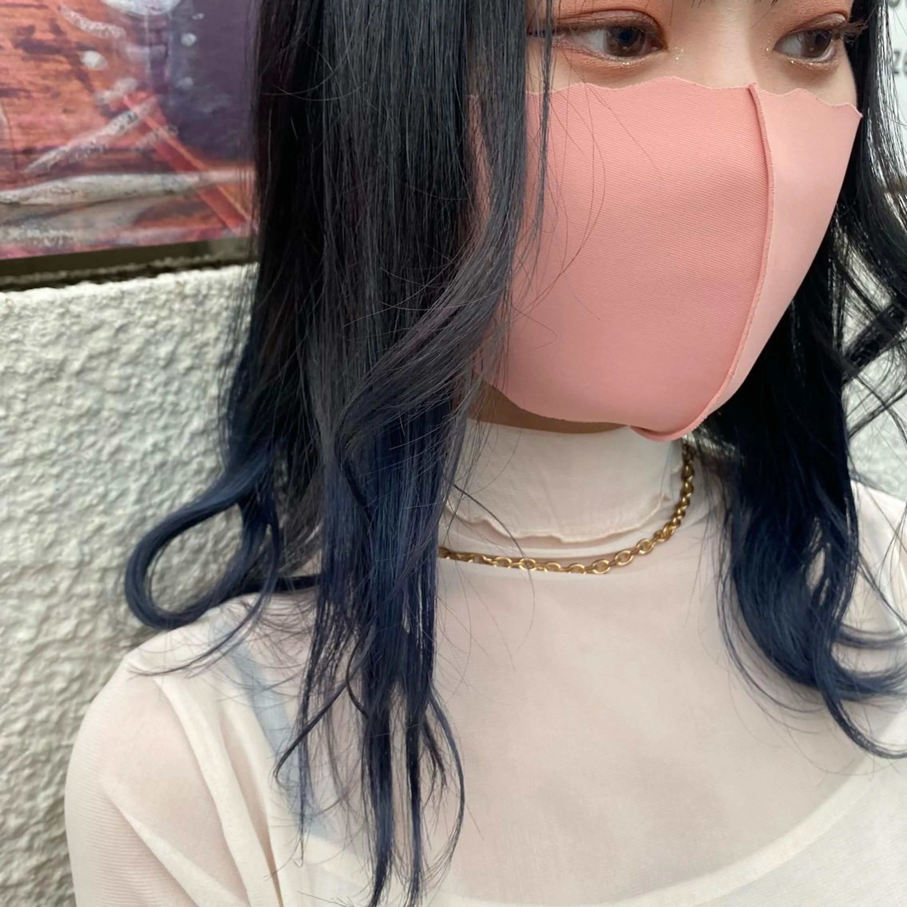 セミロング カラー ブルーカラー niconail 🧣ayu 📍烏山のネイルデザイン