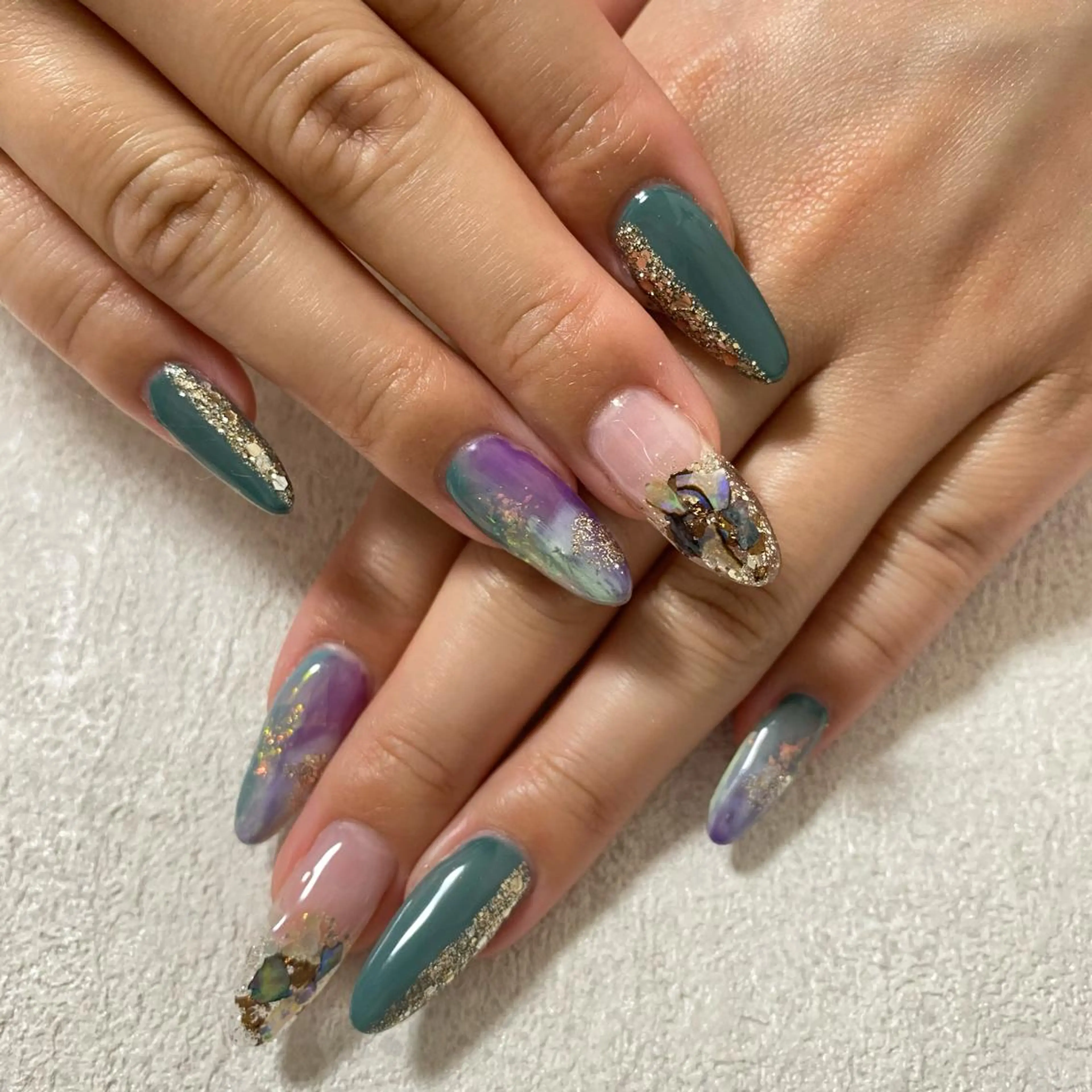 ネイル ロングネイル スカルプネイル 冬ネイル ハンドネイル nail l_yukiのネイルデザイン