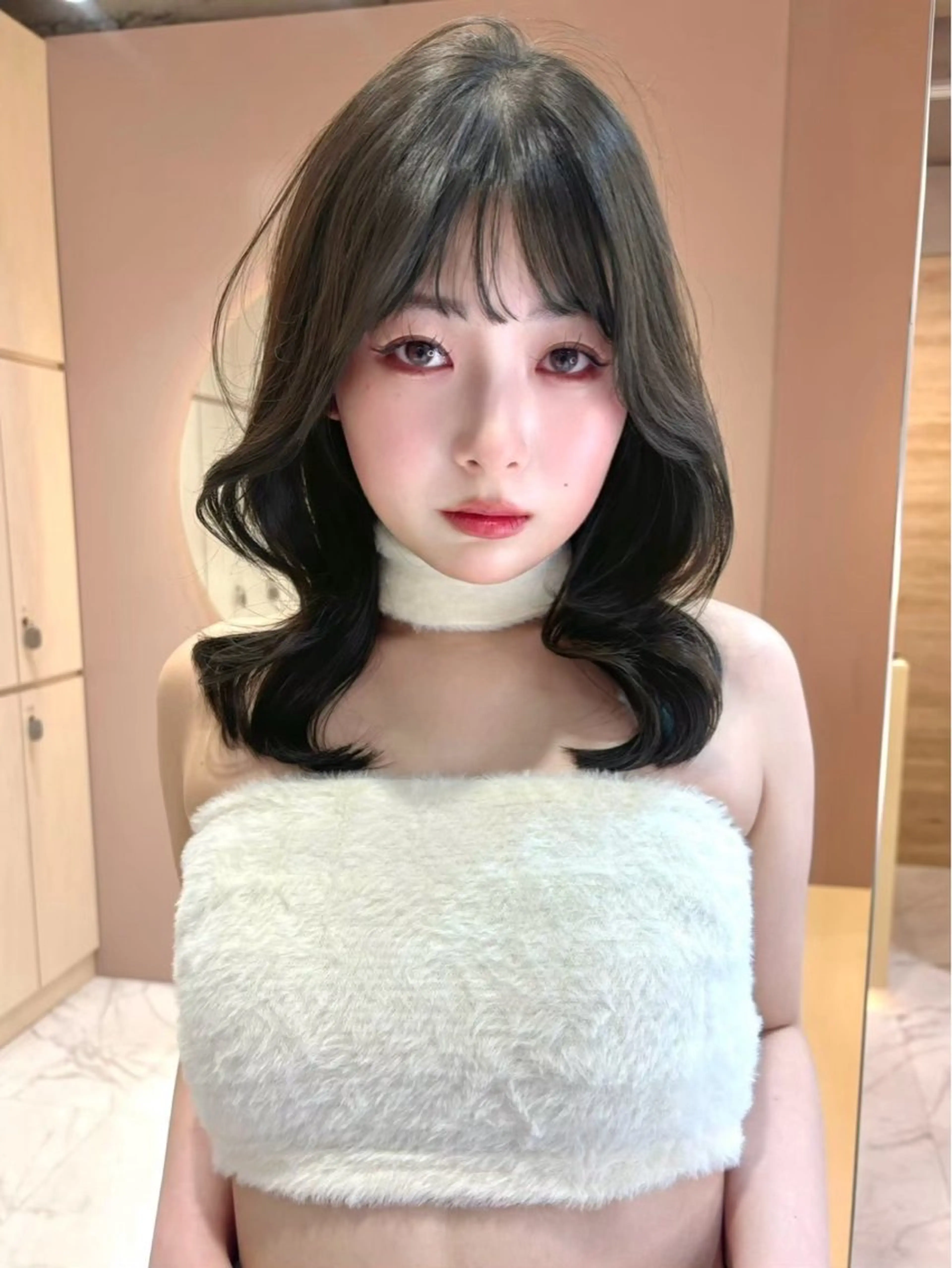 セミロング 大宮🤍縮毛矯正 レイヤー🪽なるのヘアスタイル