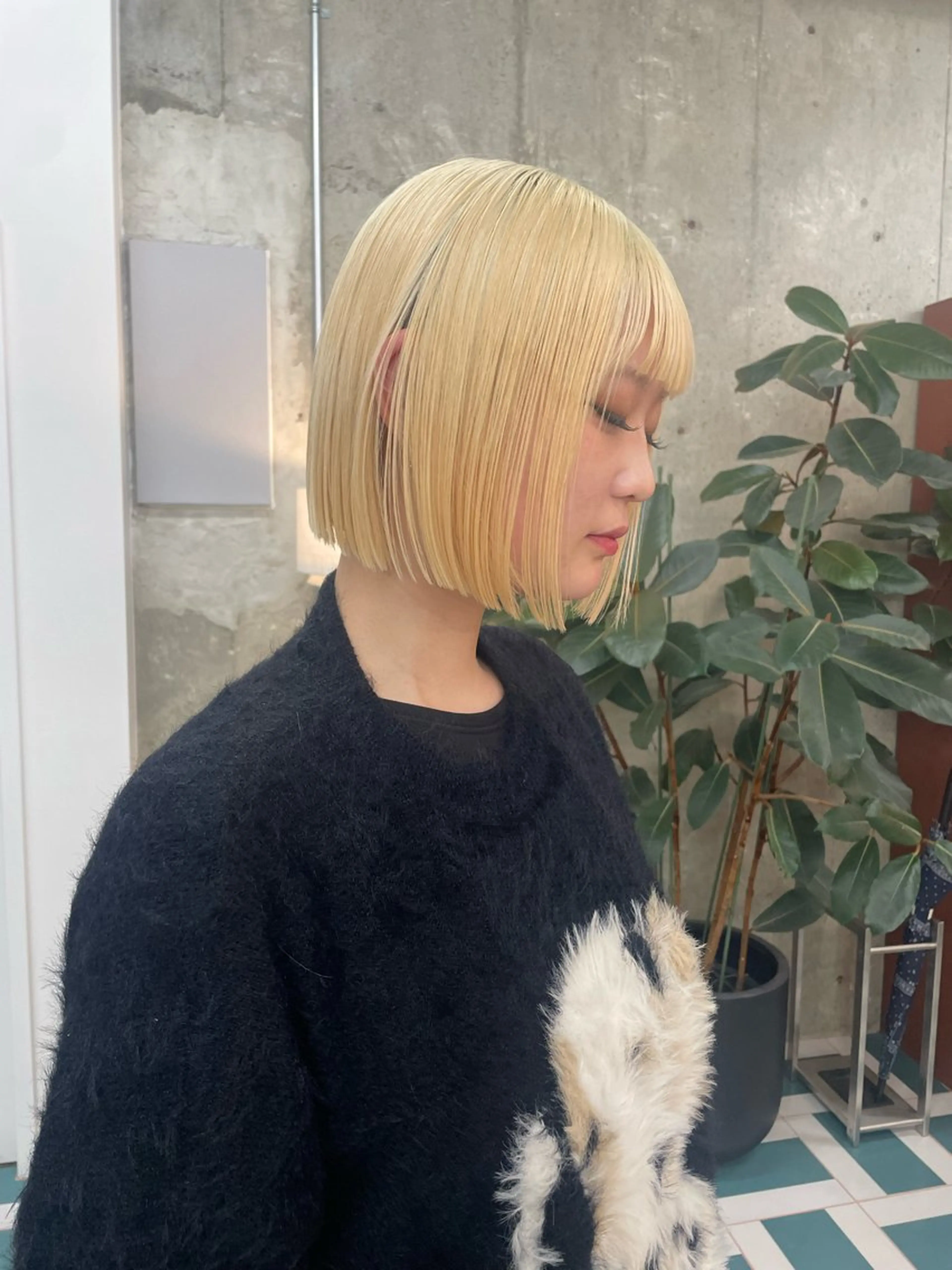 ショート ボブ RIN🎀レイヤー/ ボブ/オリーブカラーのヘアスタイル