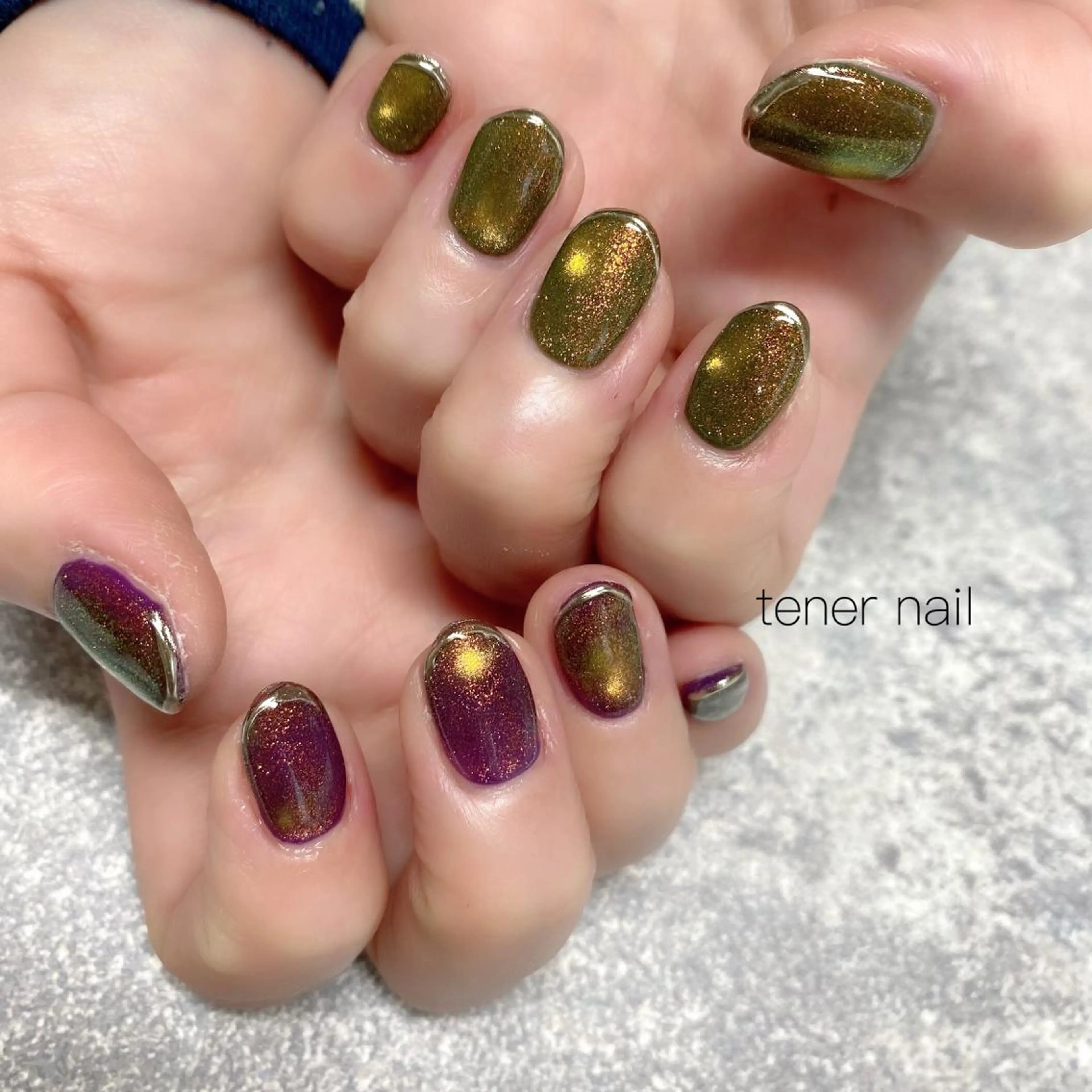 ネイル フレンチネイル マグネットネイル ミラーネイル テネルネイル tener nailのネイルデザイン