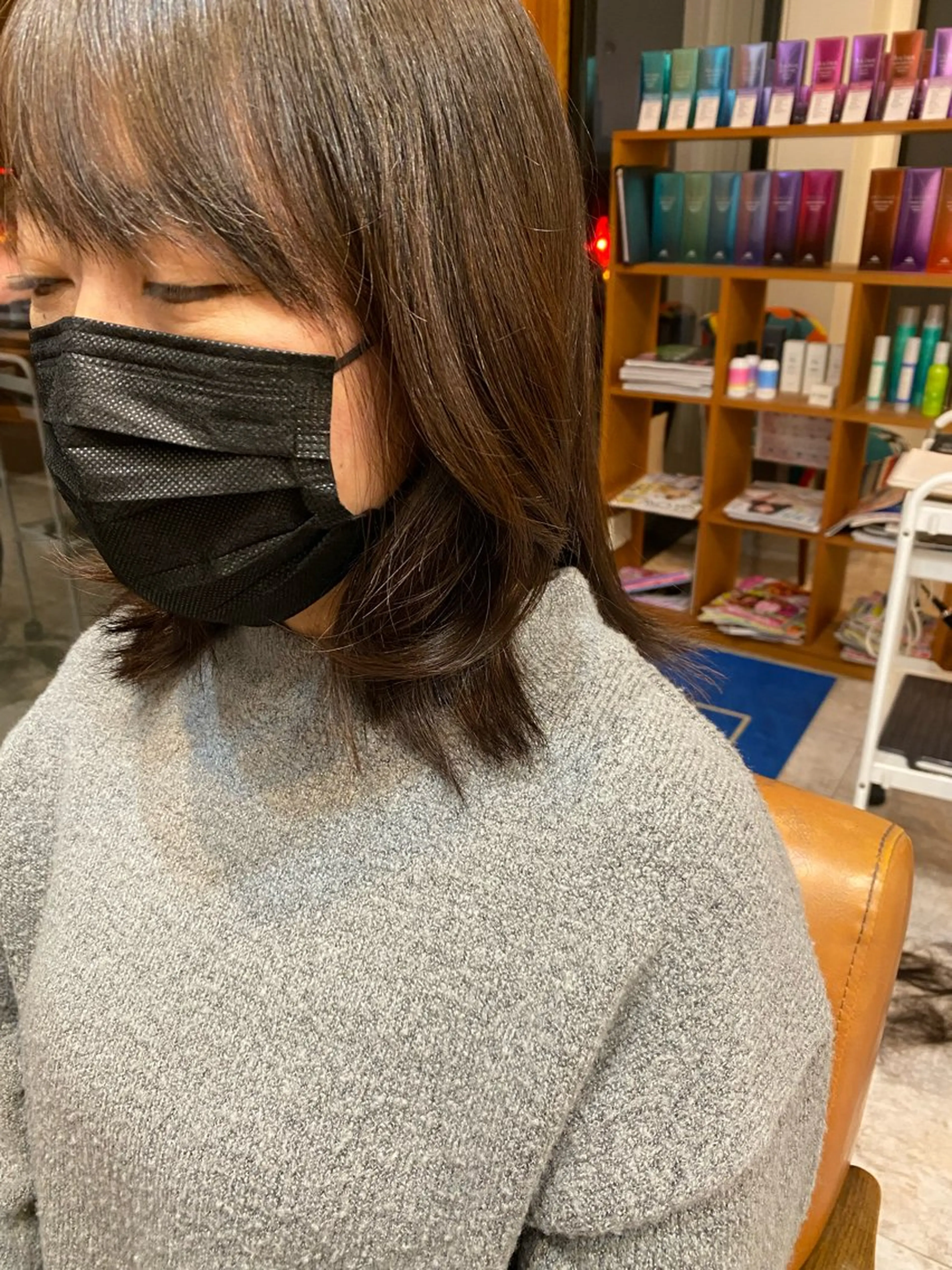 ミディアム 顔周りカット レイヤーカット 田崎 暁大のヘアスタイル