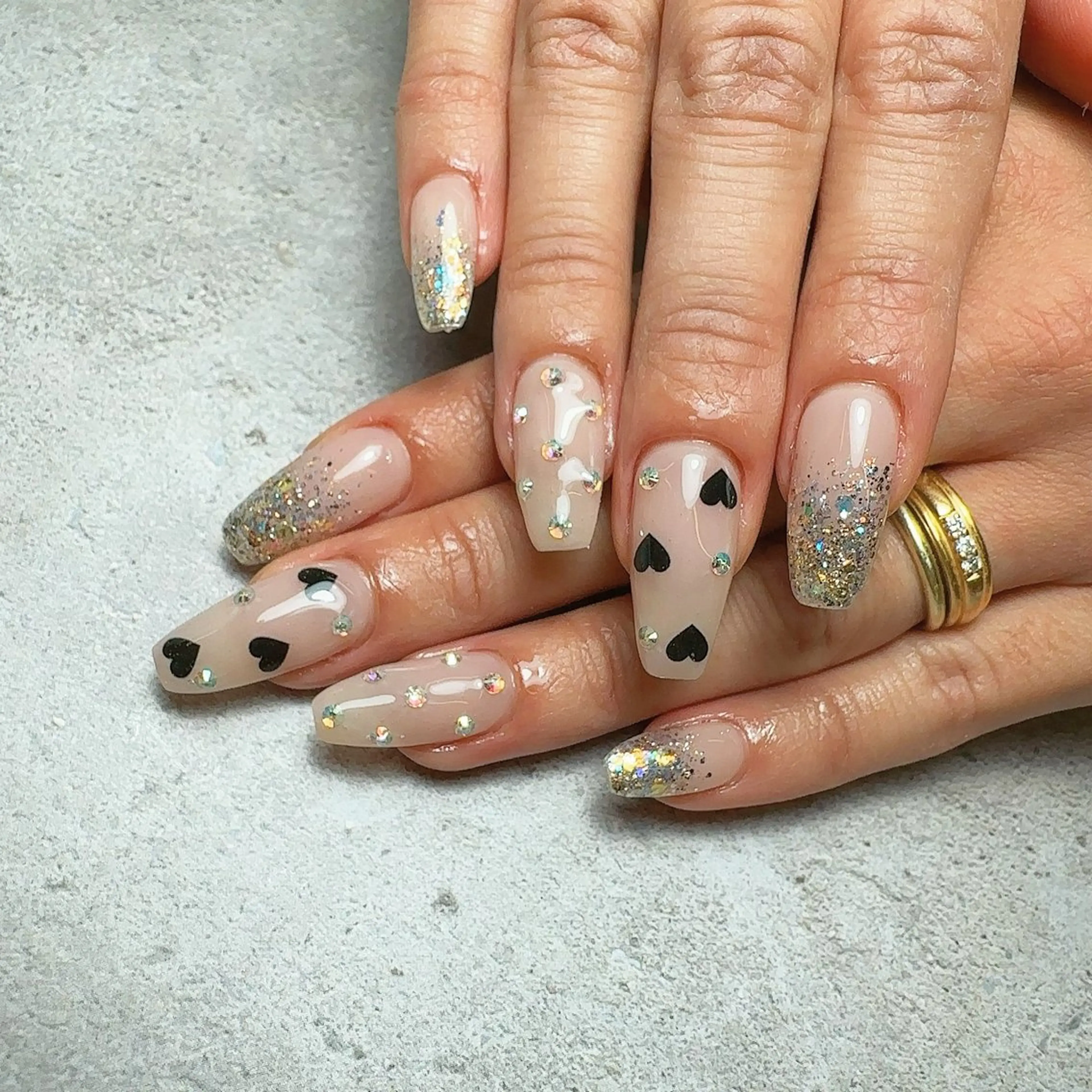 ネイル アートネイル 入学式 卒業式 ハート マグネットネイル ハンドネイル Nailsalon Mimiy..♡のネイルデザイン