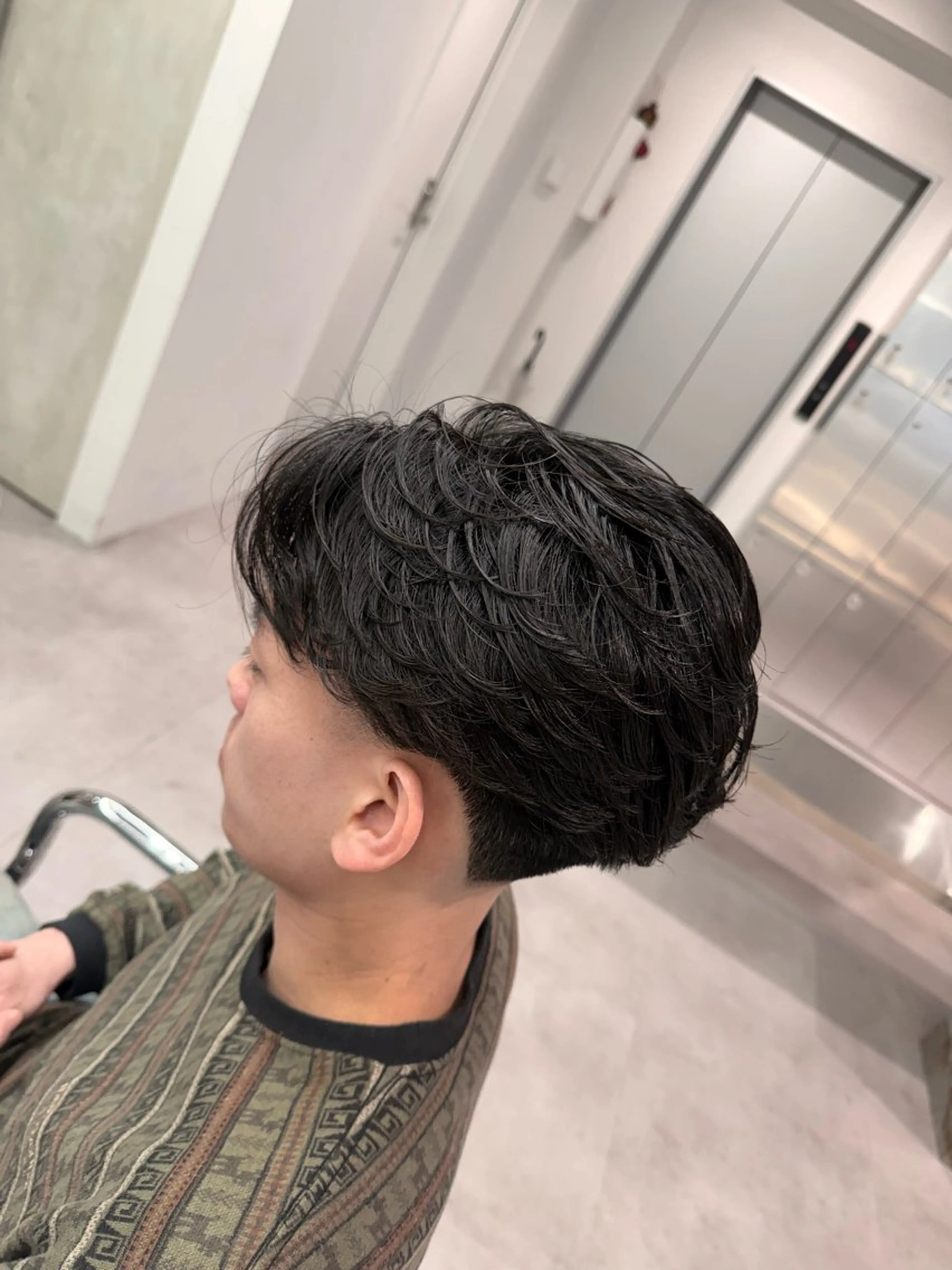 ショート パーマ メンズ アップバング フェードカット ショートヘア カット パーマ トリートメント 渋谷/フェード /パーマ/ 千尋のヘアスタイル