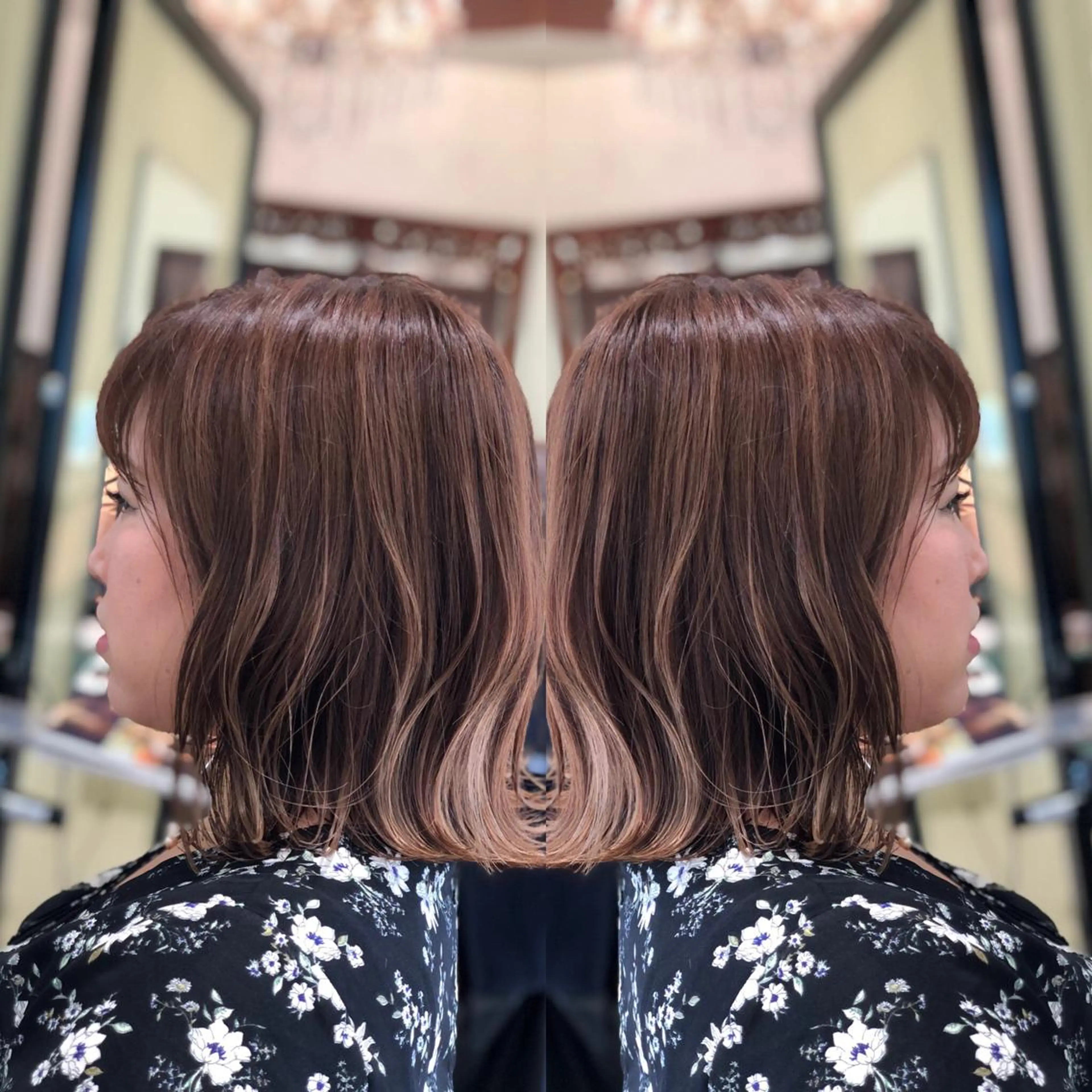 ミディアム カット ヘアカラー Y Uのヘアスタイル