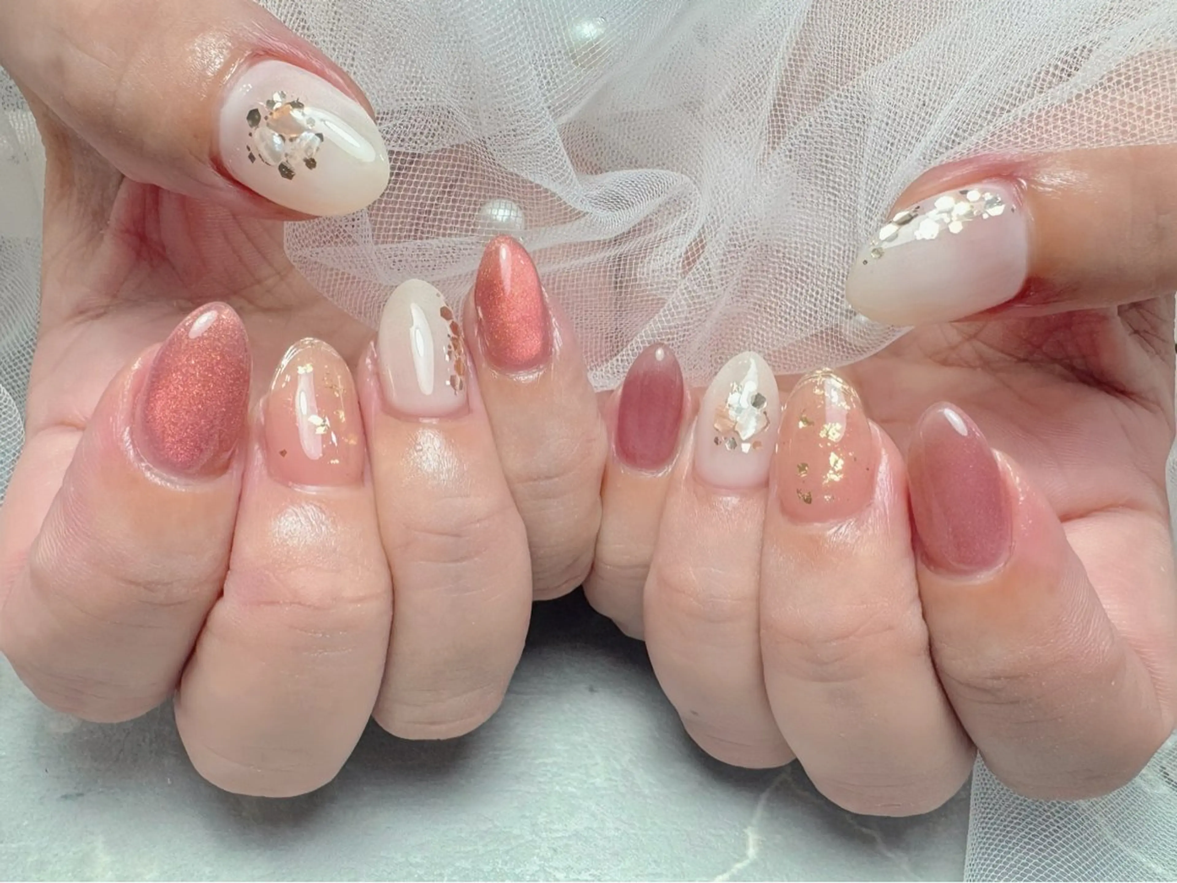 ネイル ハンドネイル マジック ミラーのネイルデザイン