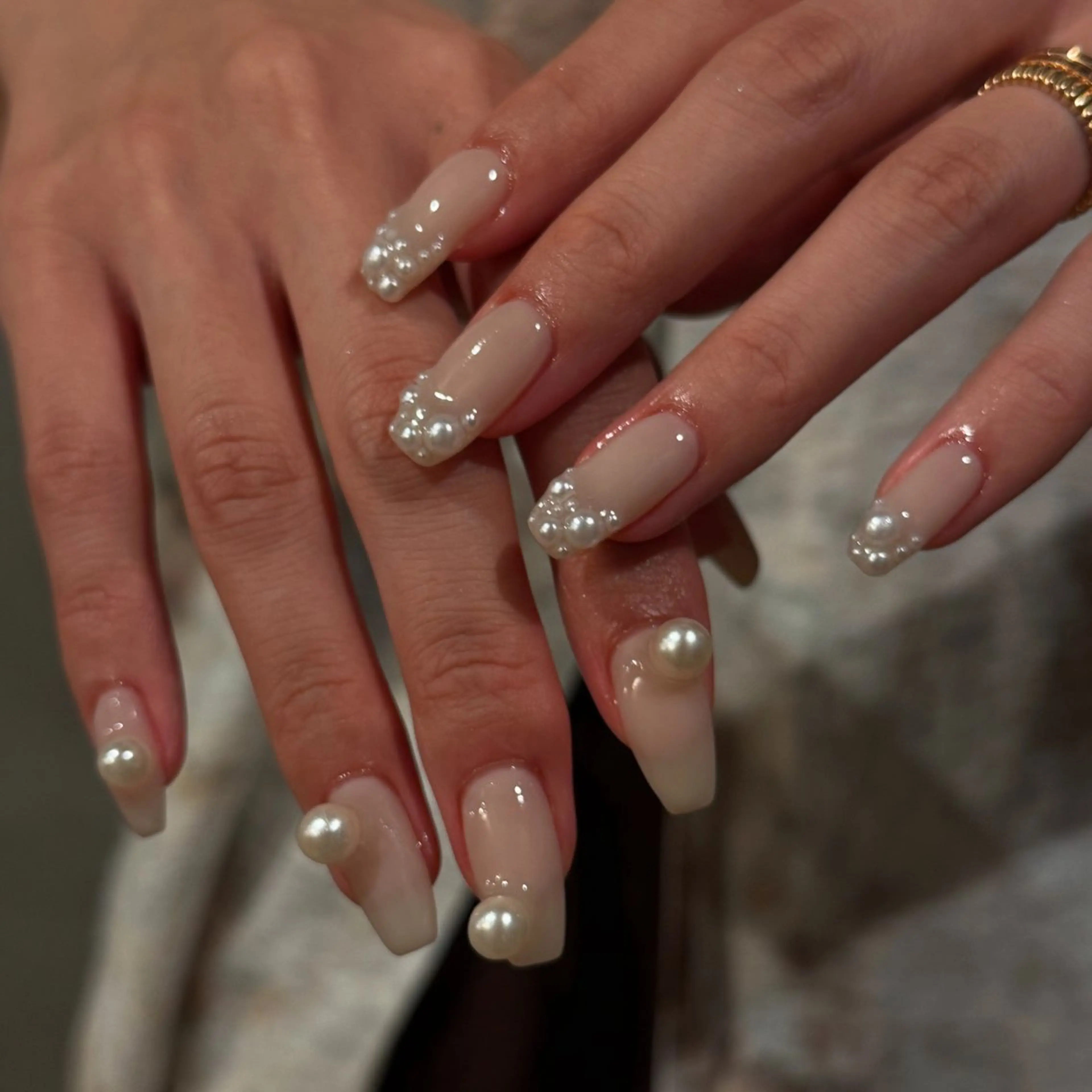 ネイル カジュアル クリアネイル ジェルネイル ニュアンスネイル オフィスネイル filonnail /　kotoneのネイルデザイン