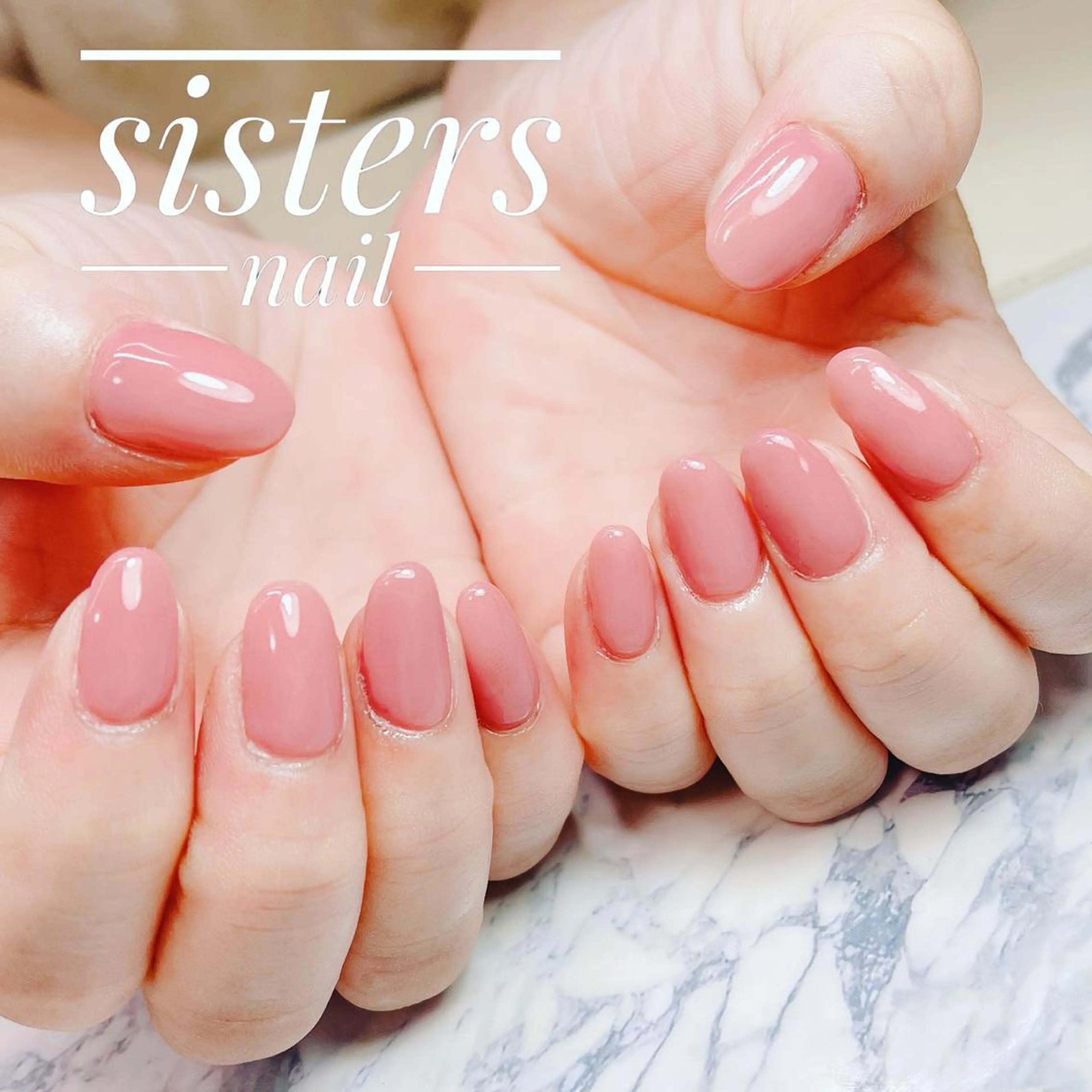 ネイル アートネイル オフィスネイル ワンカラーネイル ピンク シンプルネイル sisters nail.fのネイルデザイン