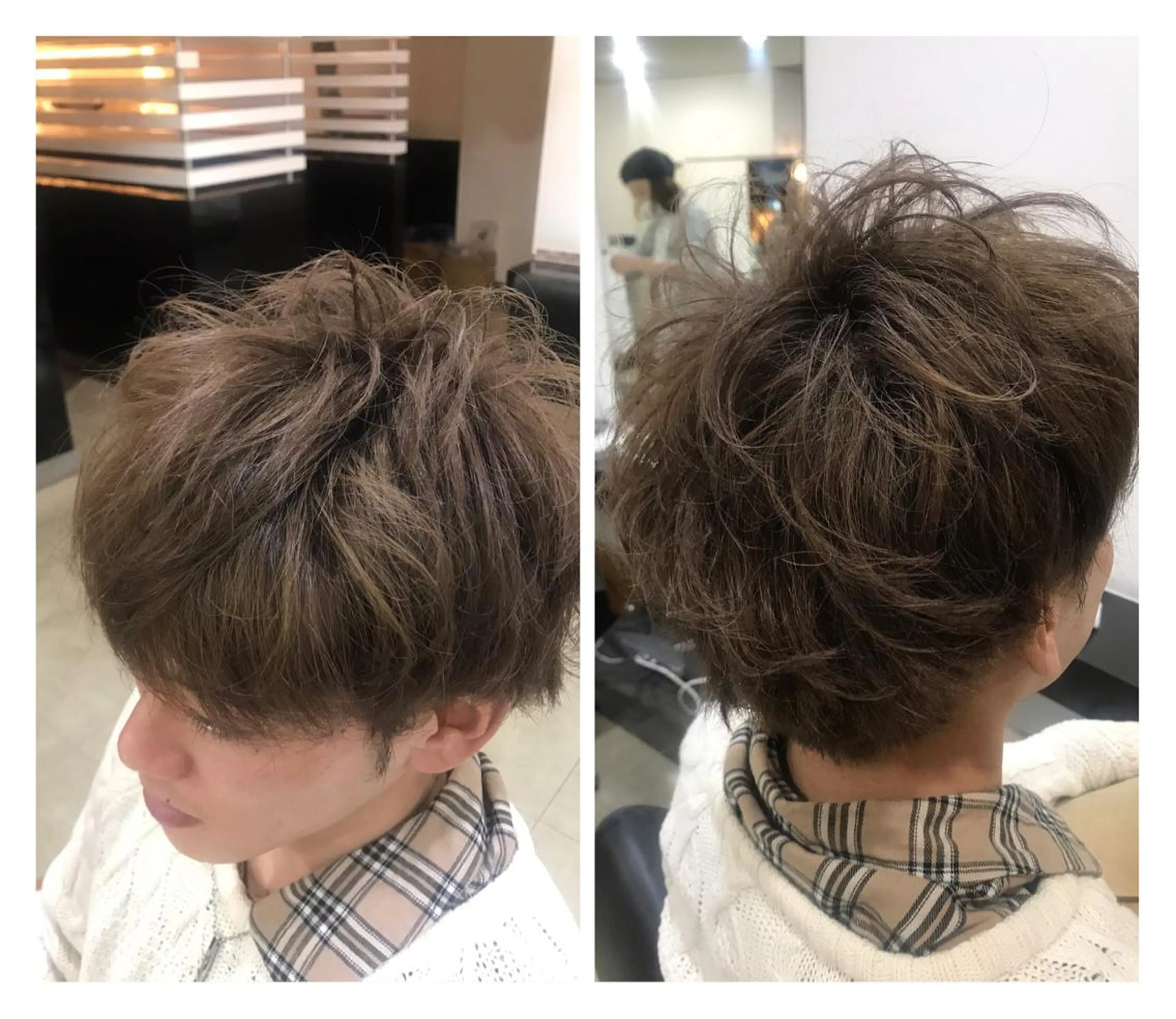 ショート カラー ヘアアレンジ メンズ アッシュ ベージュカラー ラベンダーカラー ラベンダーアッシュ 烏山 達也のヘアスタイル