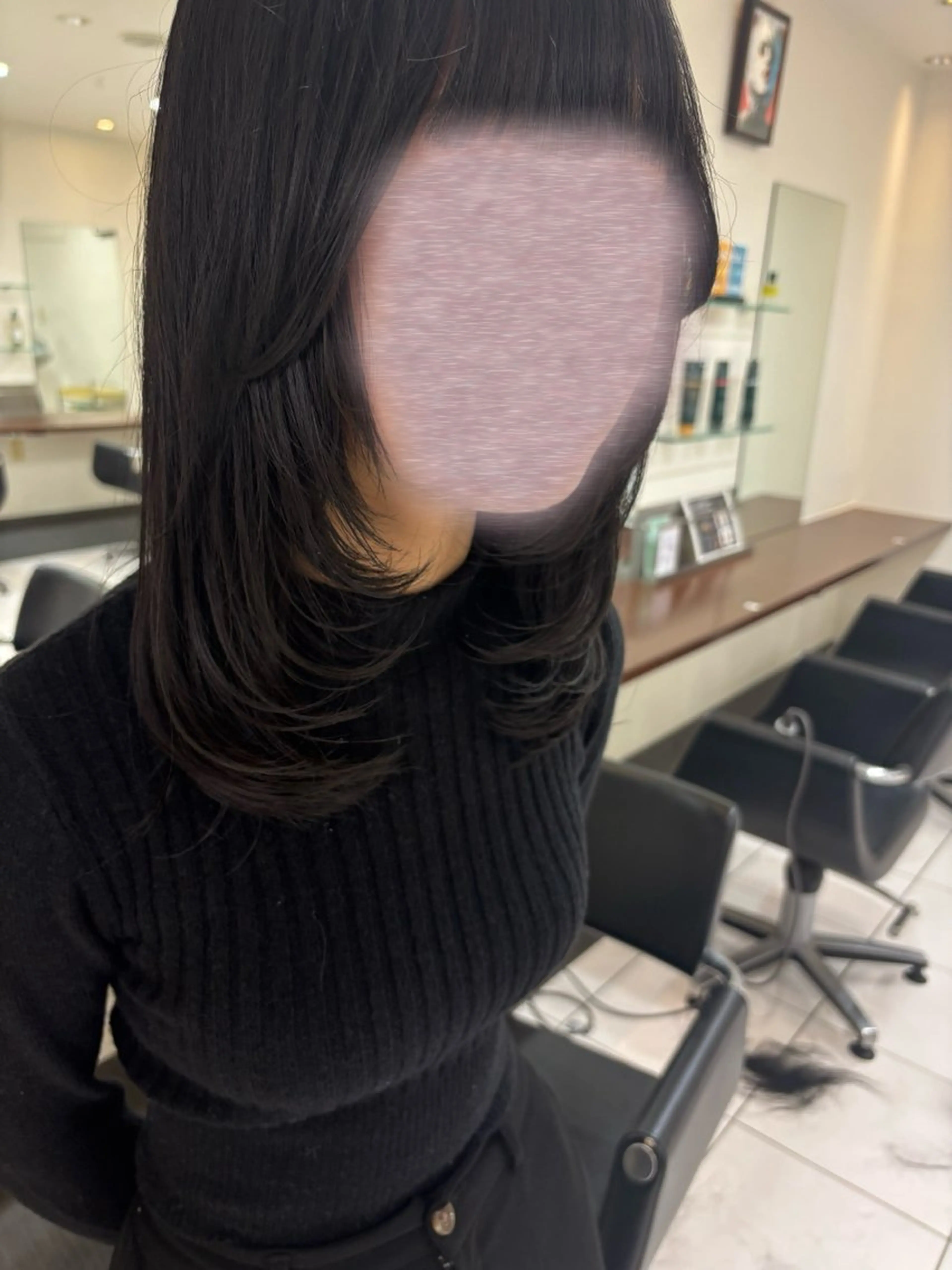 ロング 顔まわりレイヤー 顔周りカット レイヤーカット TONI&GUY速寿 勇希のヘアスタイル