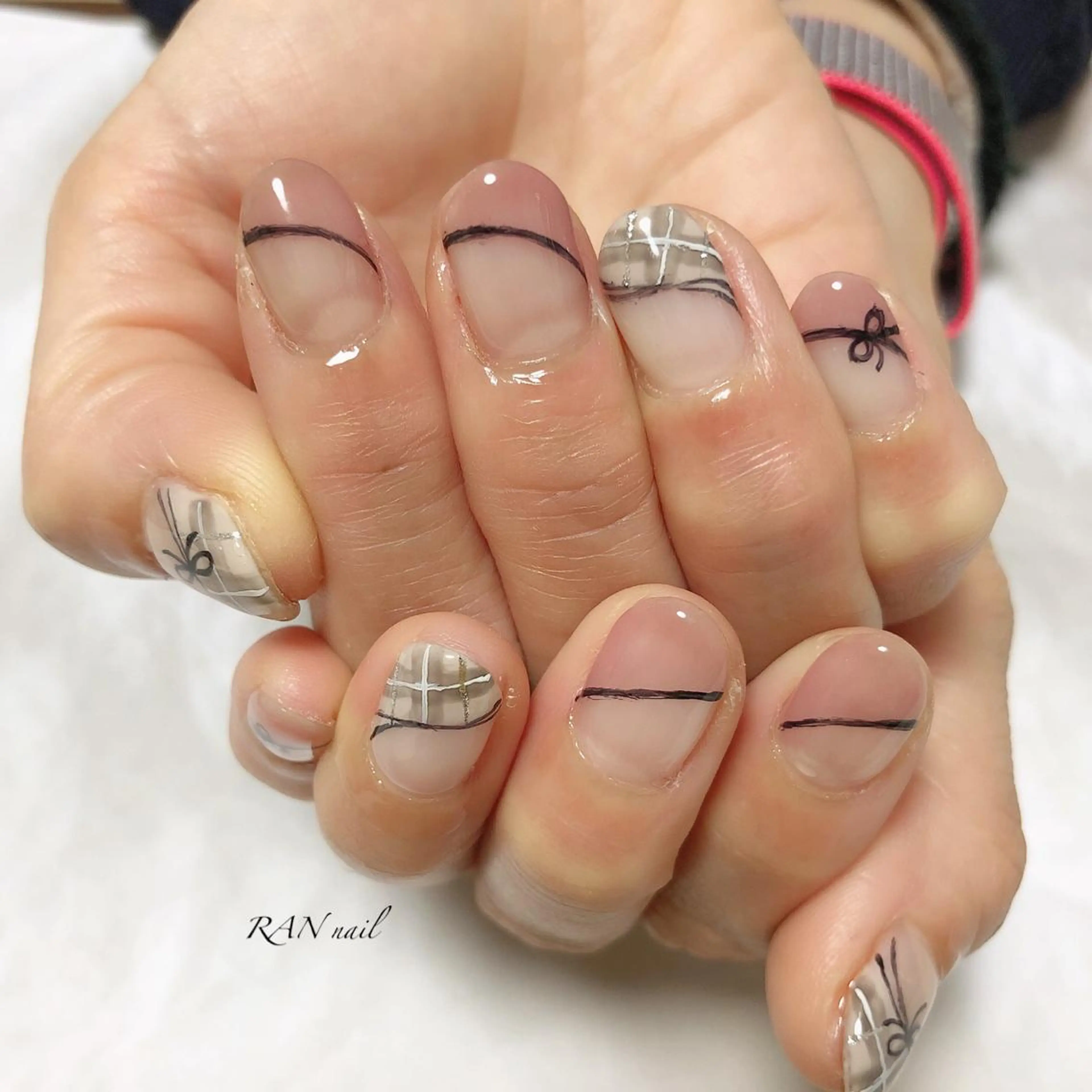 ネイル フットネイル フレンチネイル オフィスネイル ピンク 春ネイル ハンドネイル フットネイル RAN nailのネイルデザイン