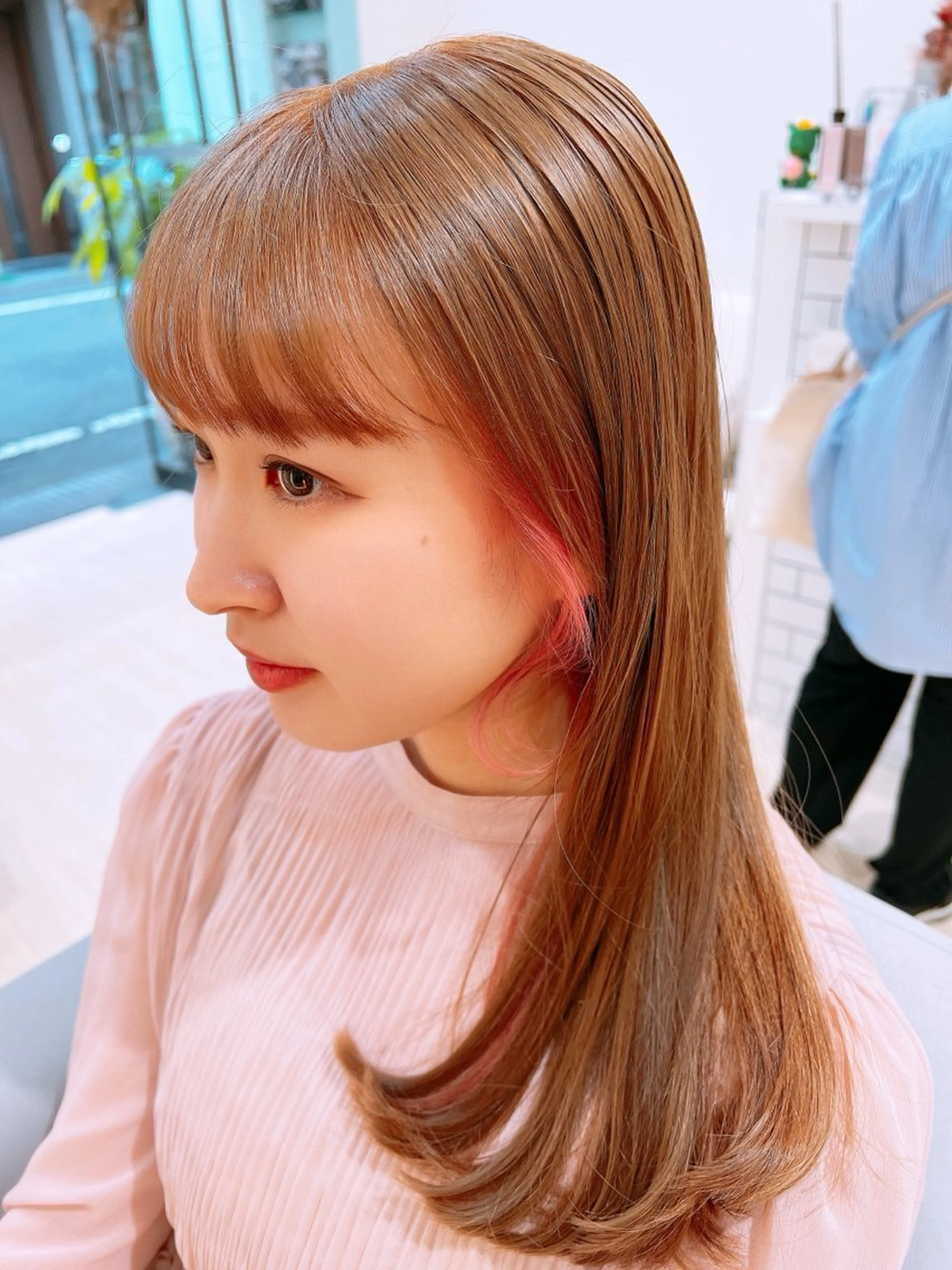 ミディアム カラー パーマ 堀井 凌平のヘアスタイル