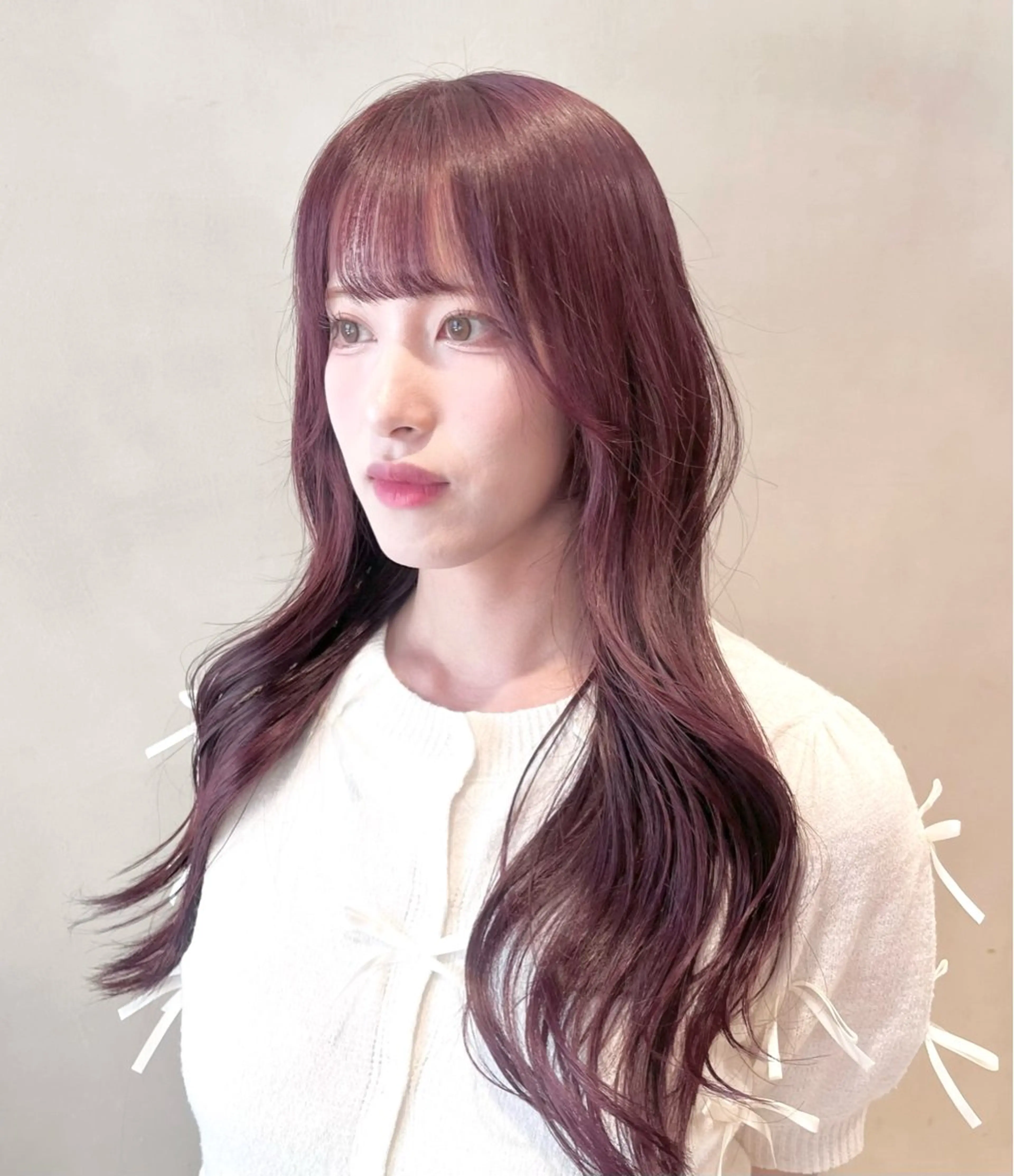 ロング カラー ラベンダーカラー ラベンダーピンク ピンクカラー ヘアカラー トリートメント ヘッドスパ ヘアセット 🎀艶モテカラー🎀 彩季のヘアスタイル