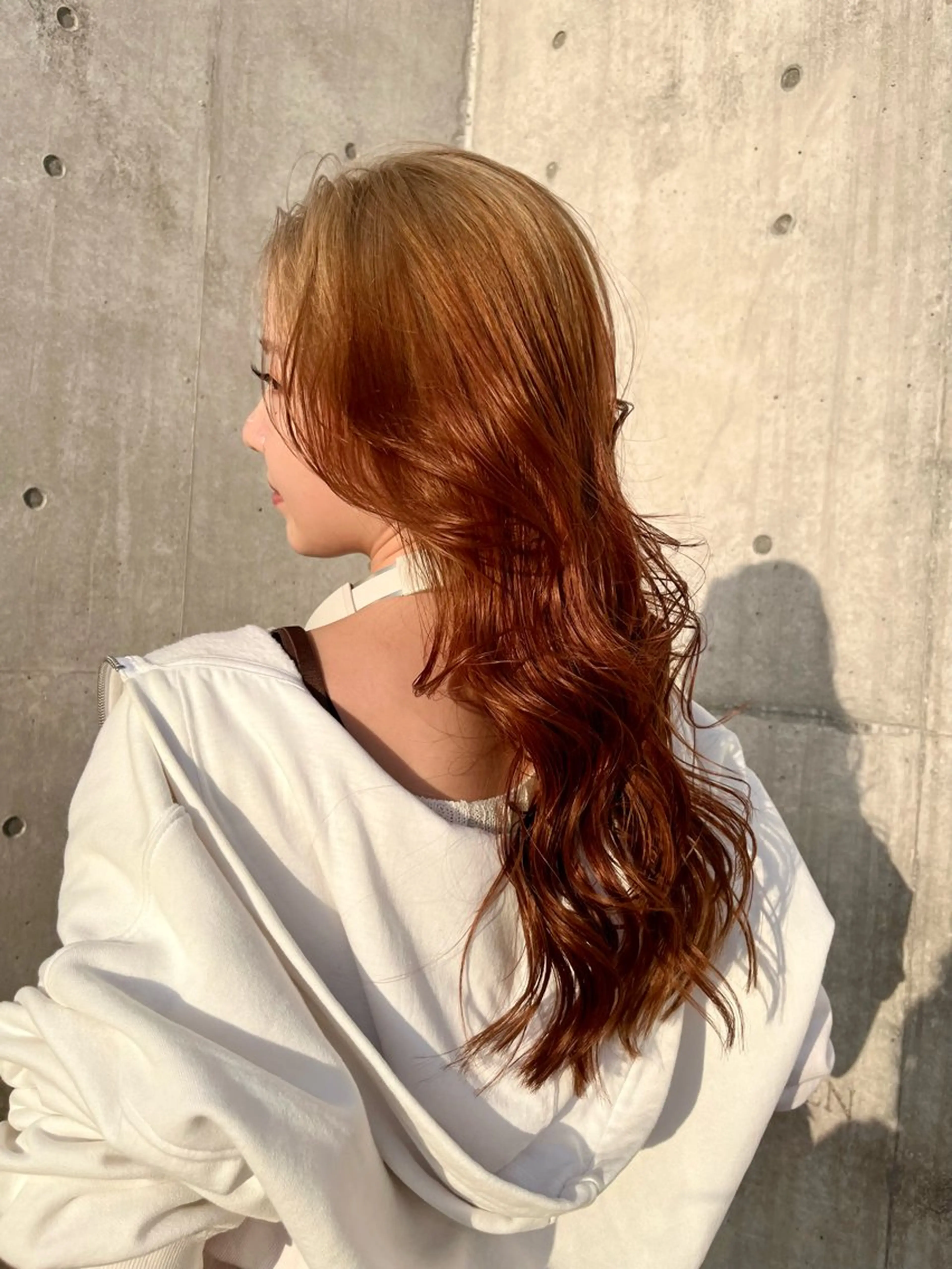 ロング カラー オレンジ iLi🫧kim ryongna🦋のヘアスタイル