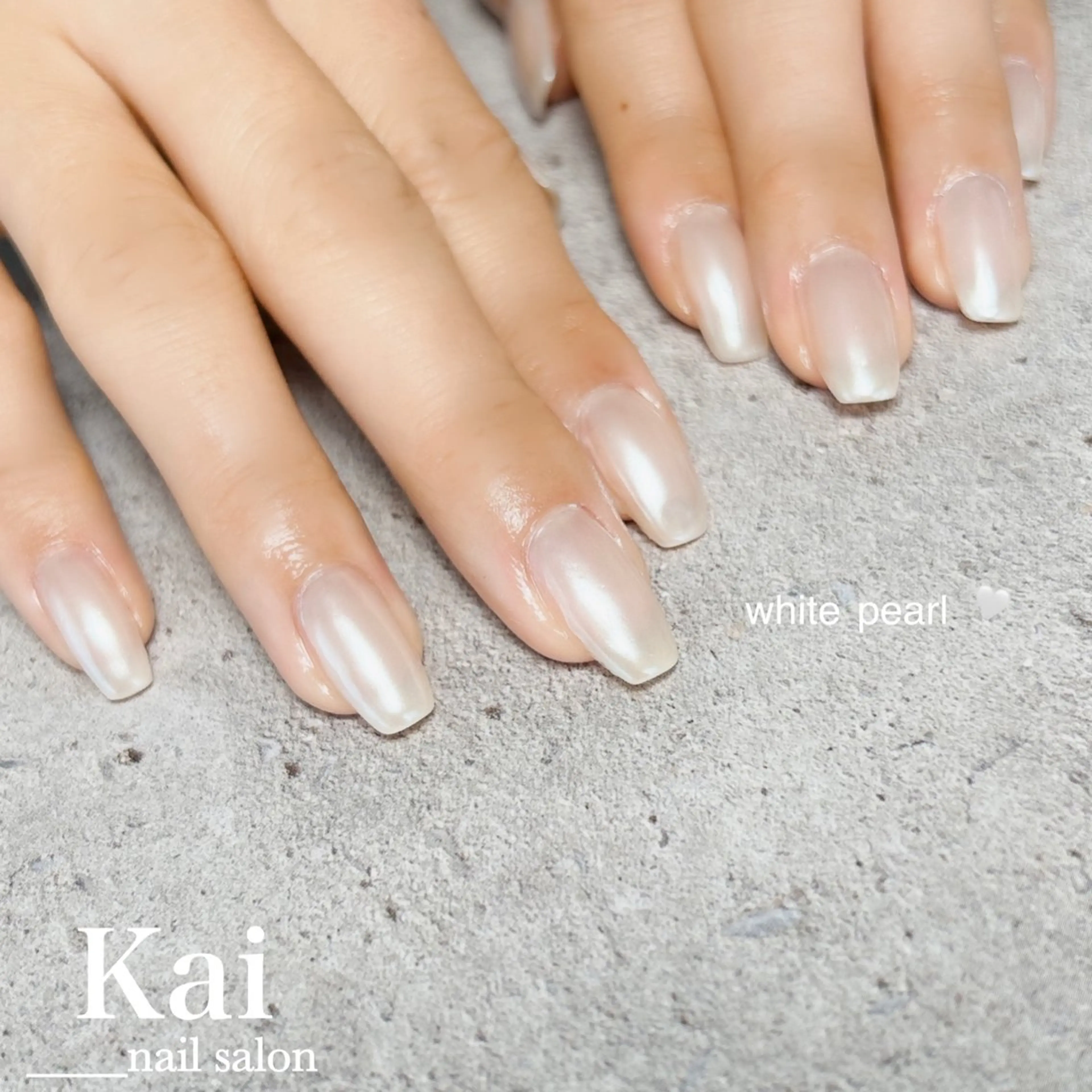 ネイル 韓国ネイル マグネットネイル ニュアンスネイル ホワイト 冬ネイル ハンドネイル Kai  nail Mayukoのネイルデザイン