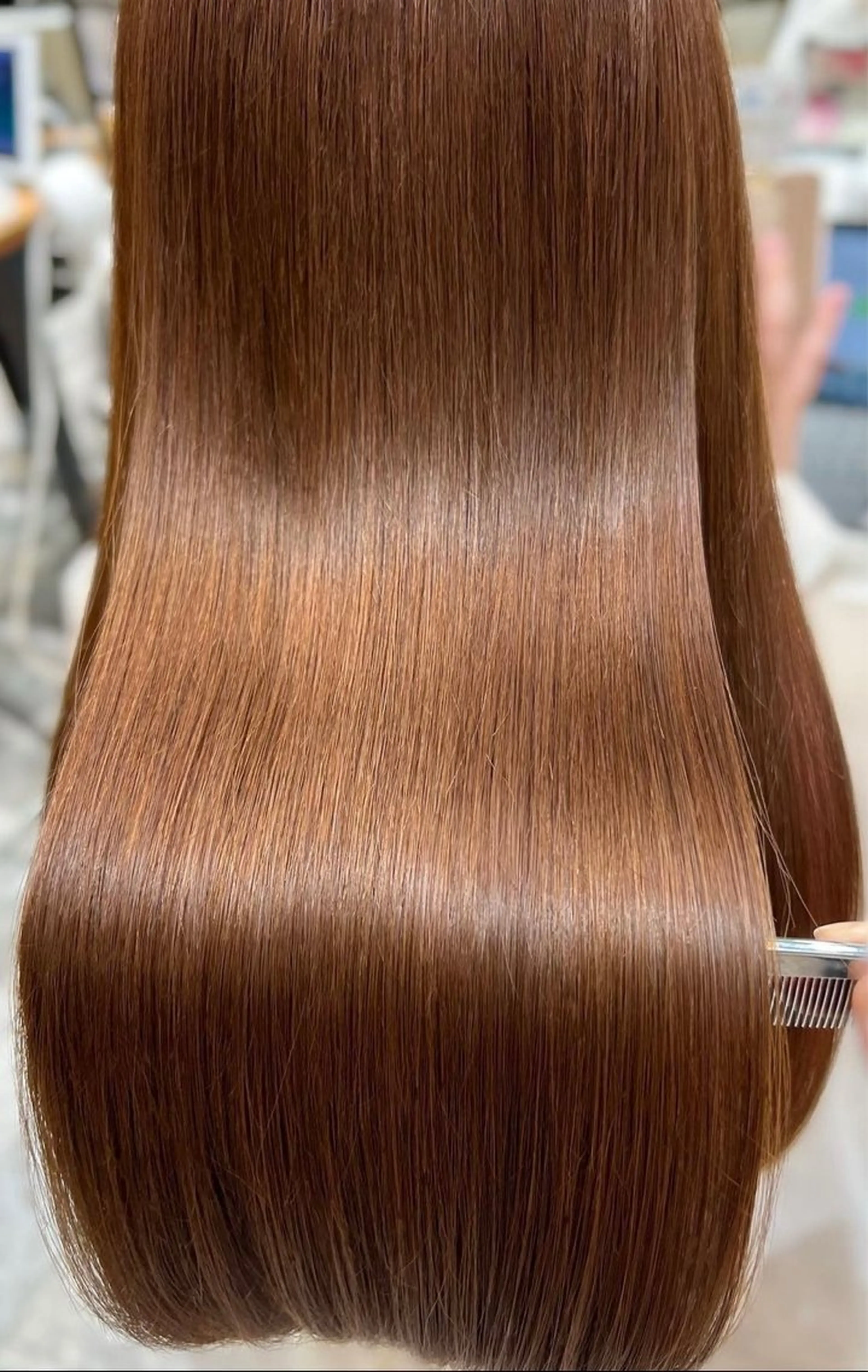 セミロング 縮毛矯正 ''透明感カラー'' あんりのヘアスタイル