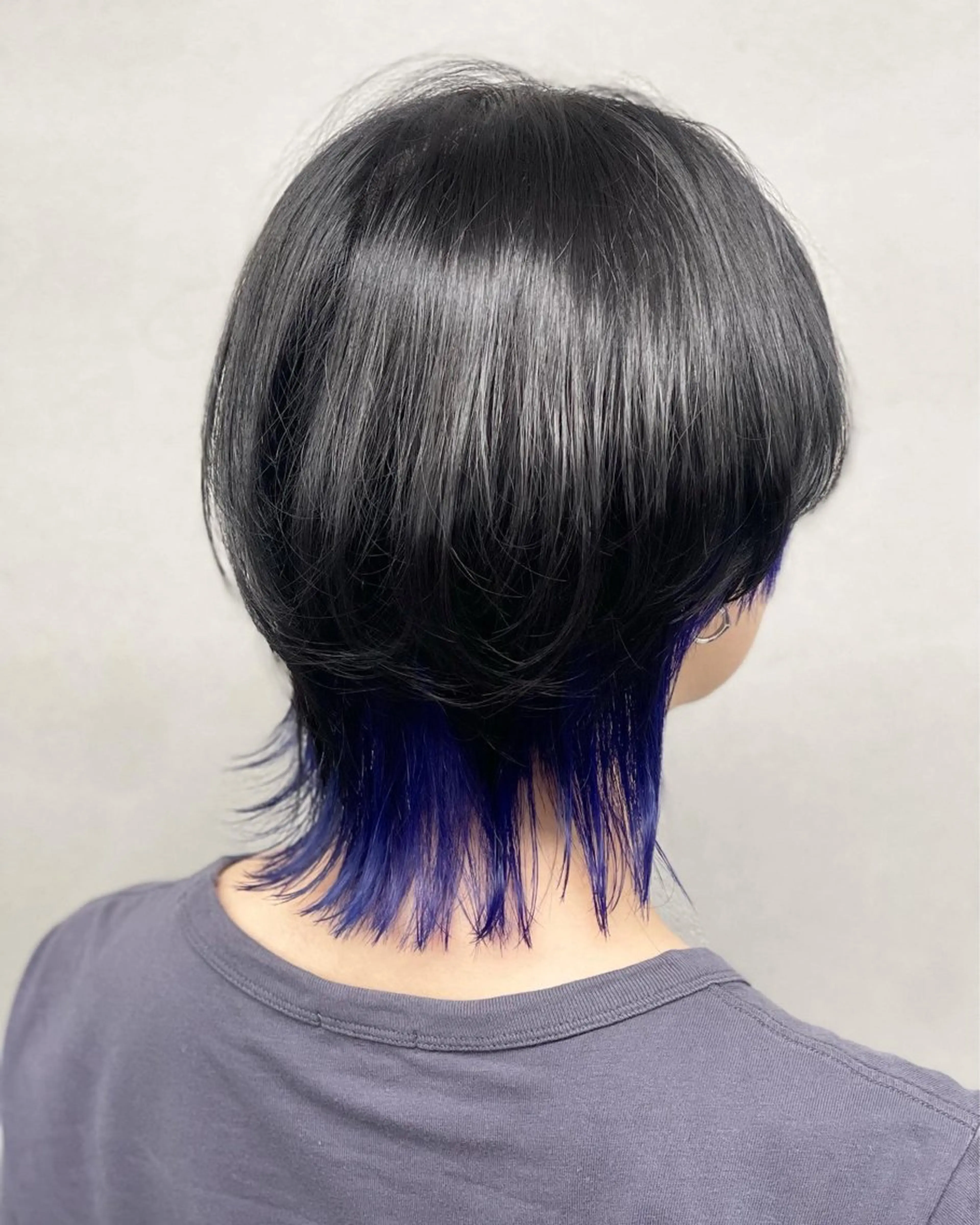 ミディアム カラー ブルーカラー インナーカラー ラベンダーカラー ネイビーカラー パープルカラー 柏 ウルフ/レイヤー 田中佐和🐺のヘアスタイル