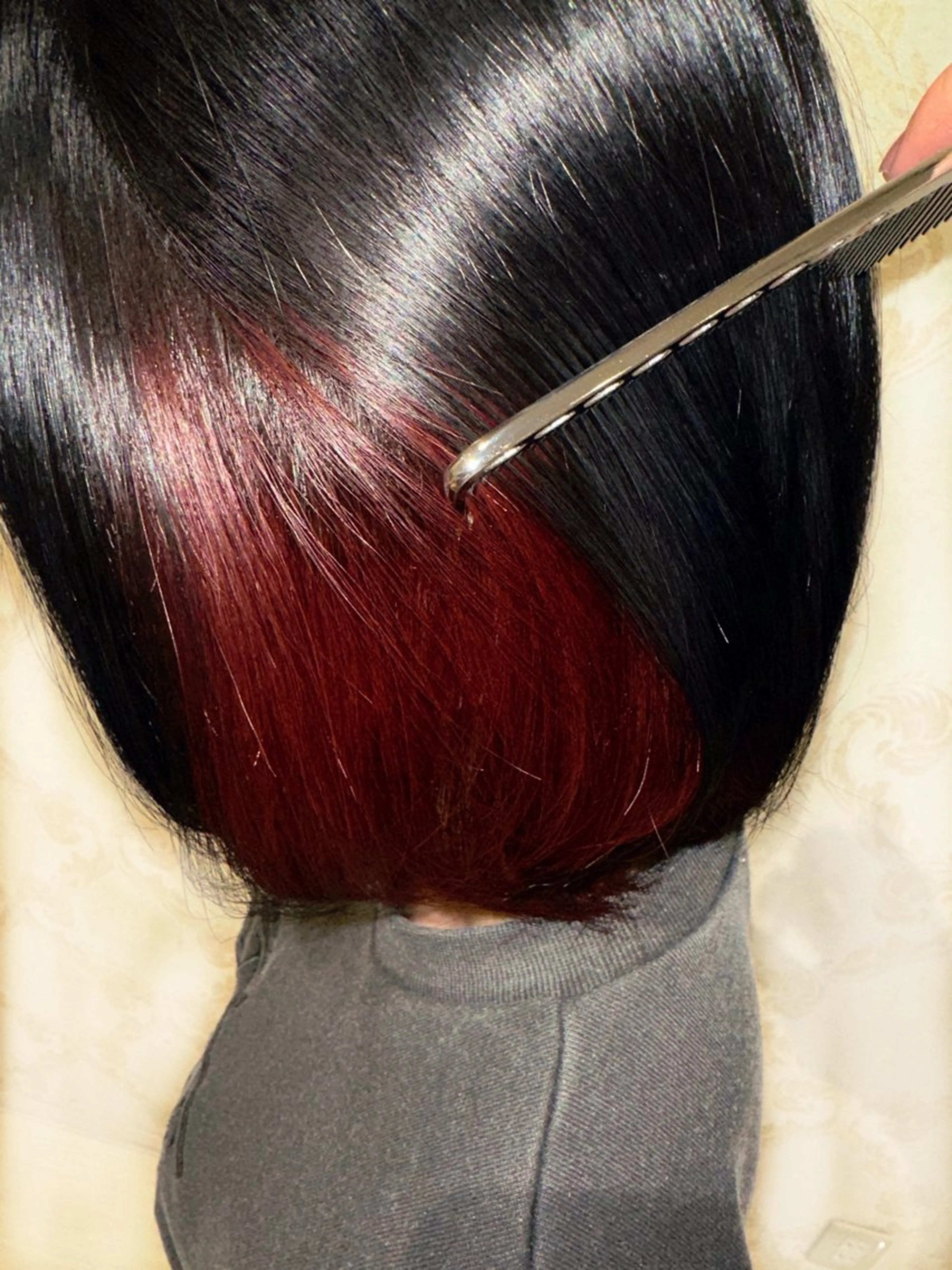 ショート カラー カシス レッドカラー 永井 悠斗のヘアスタイル