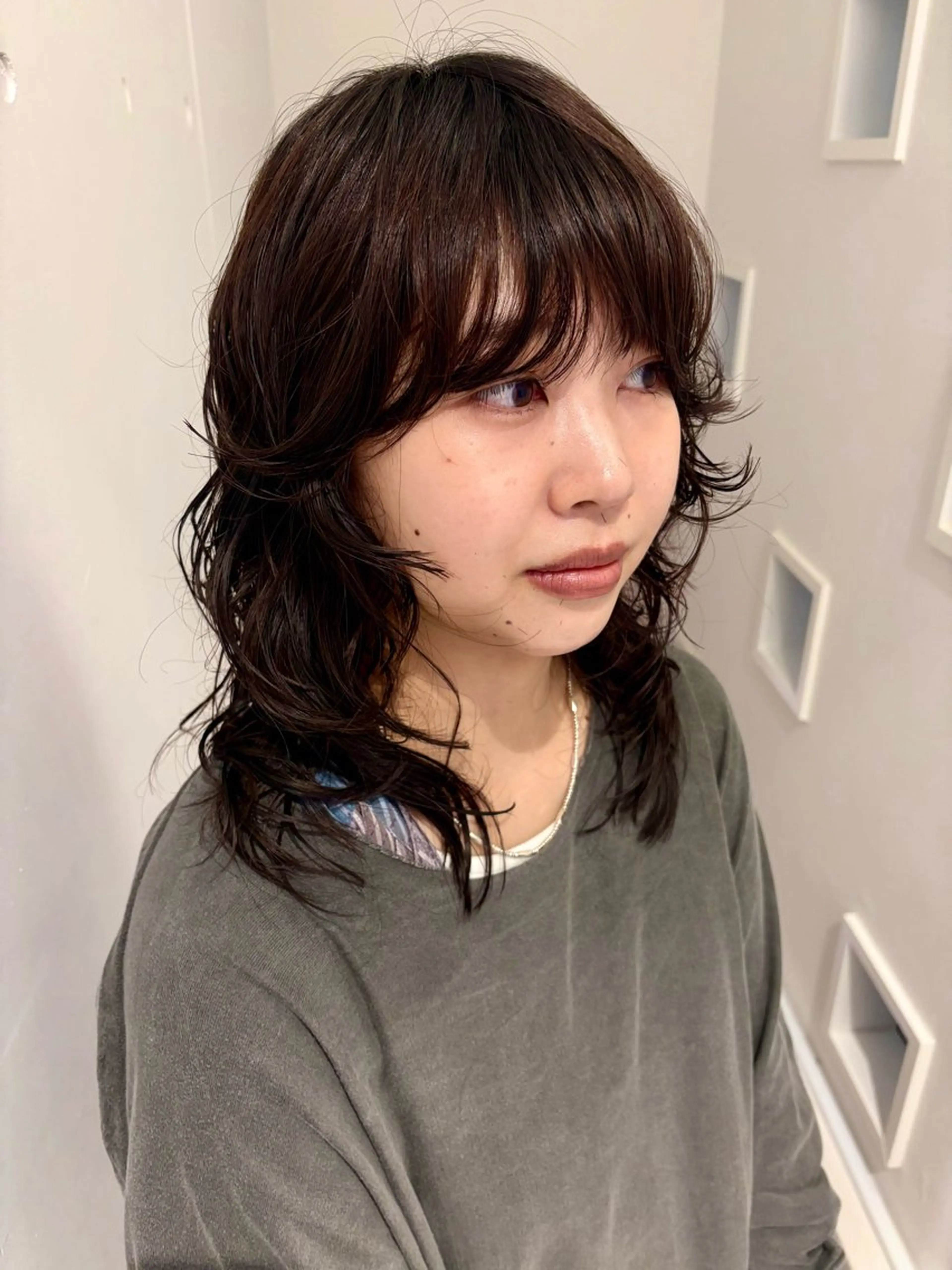 セミロング カット パーマ 高円寺/loca/ 田中南帆のヘアスタイル