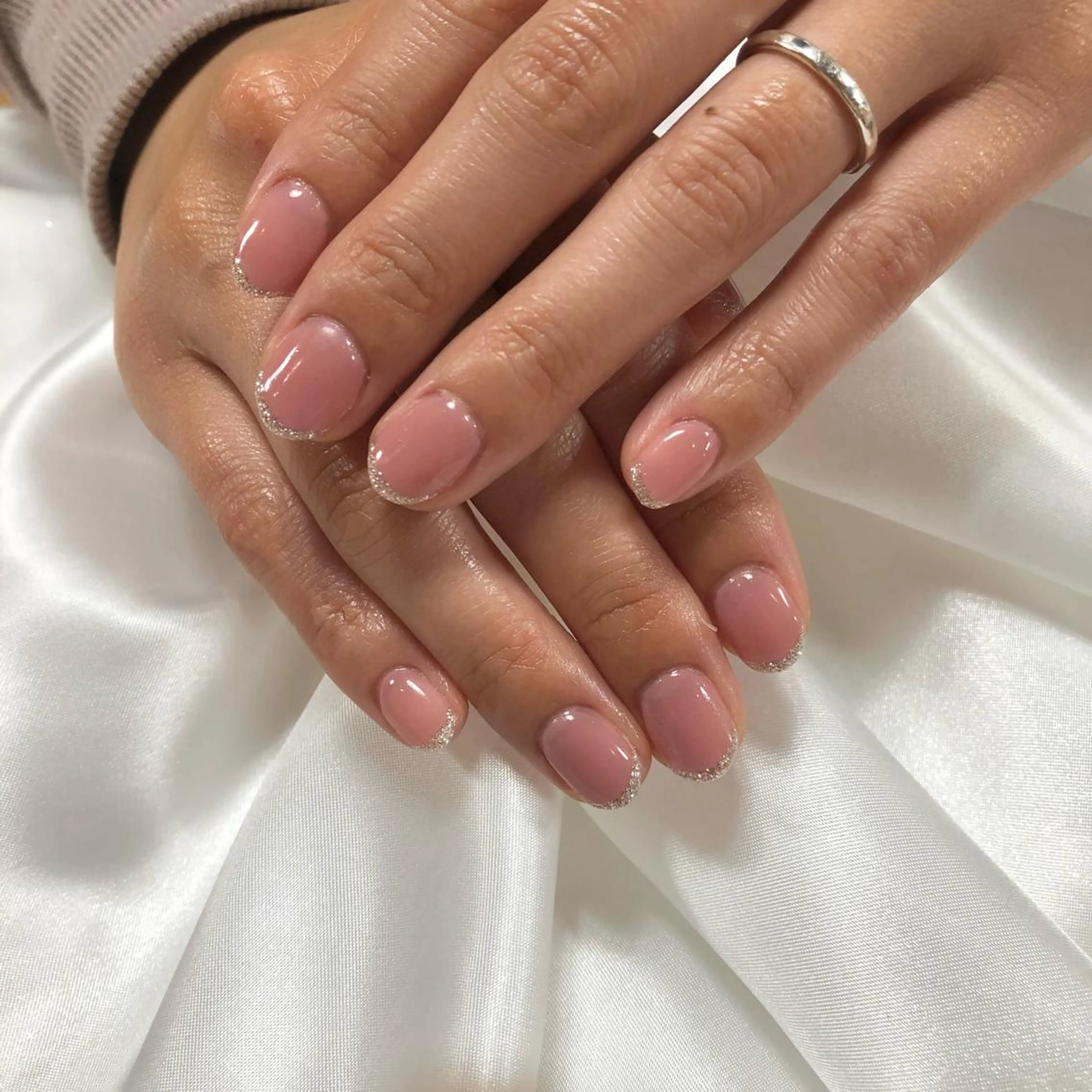 ネイル フレンチネイル ラメ(グリッター) Ibuki 🎀仙台パルコ🎀のマツエク・マツパデザイン