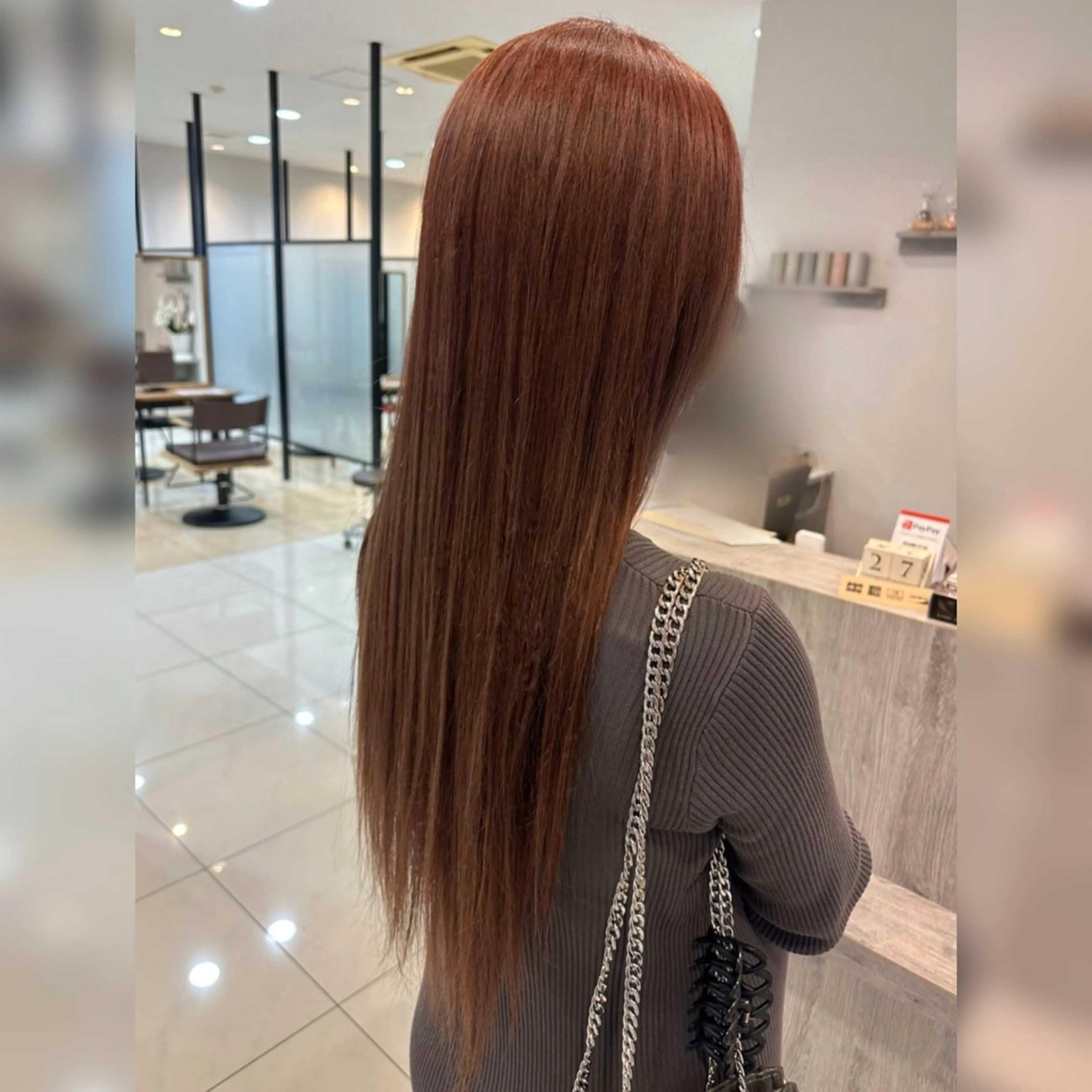 ロング カラー ブリーチ ブラウンカラー ブリーチなしカラー ピンクカラー ピンクブラウン Lita浜線店 太田 瑠花のヘアスタイル