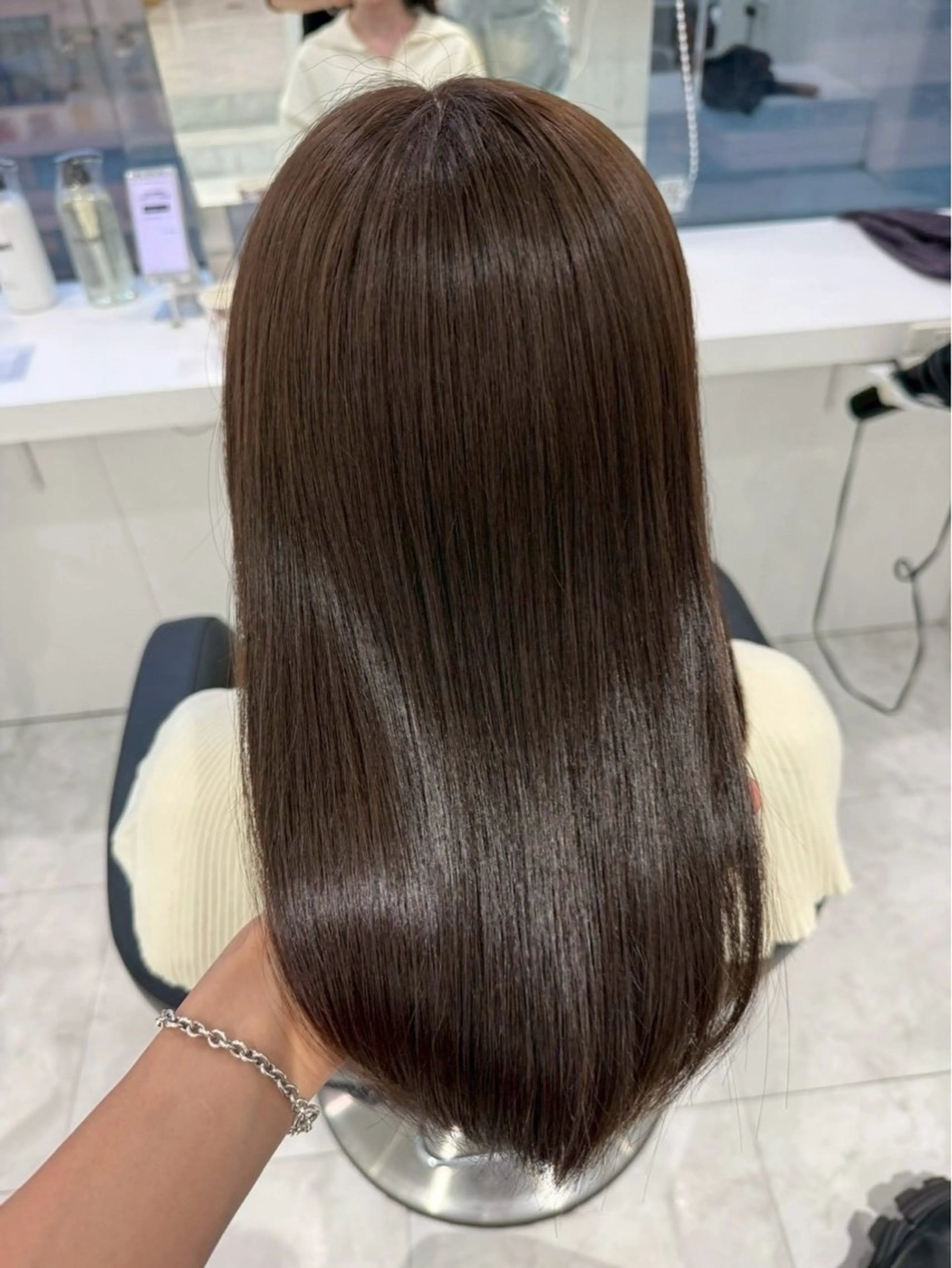 ロング グレージュ🩶/韓国 /赤み消しカラー♬のヘアスタイル