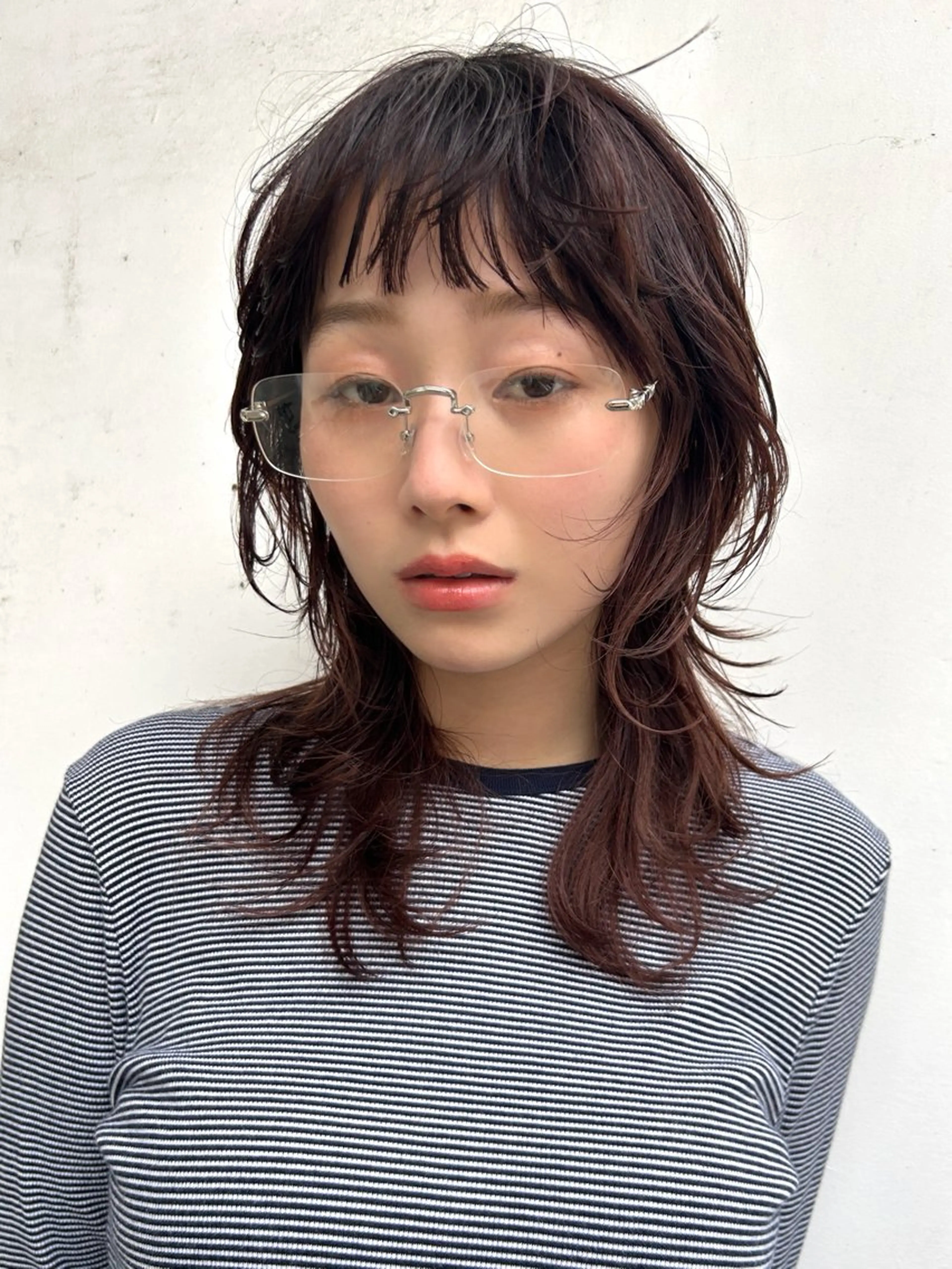 ミディアム カラー ブラウンカラー ウルフカット baLon.fem/ 澤田 奈々子のヘアスタイル