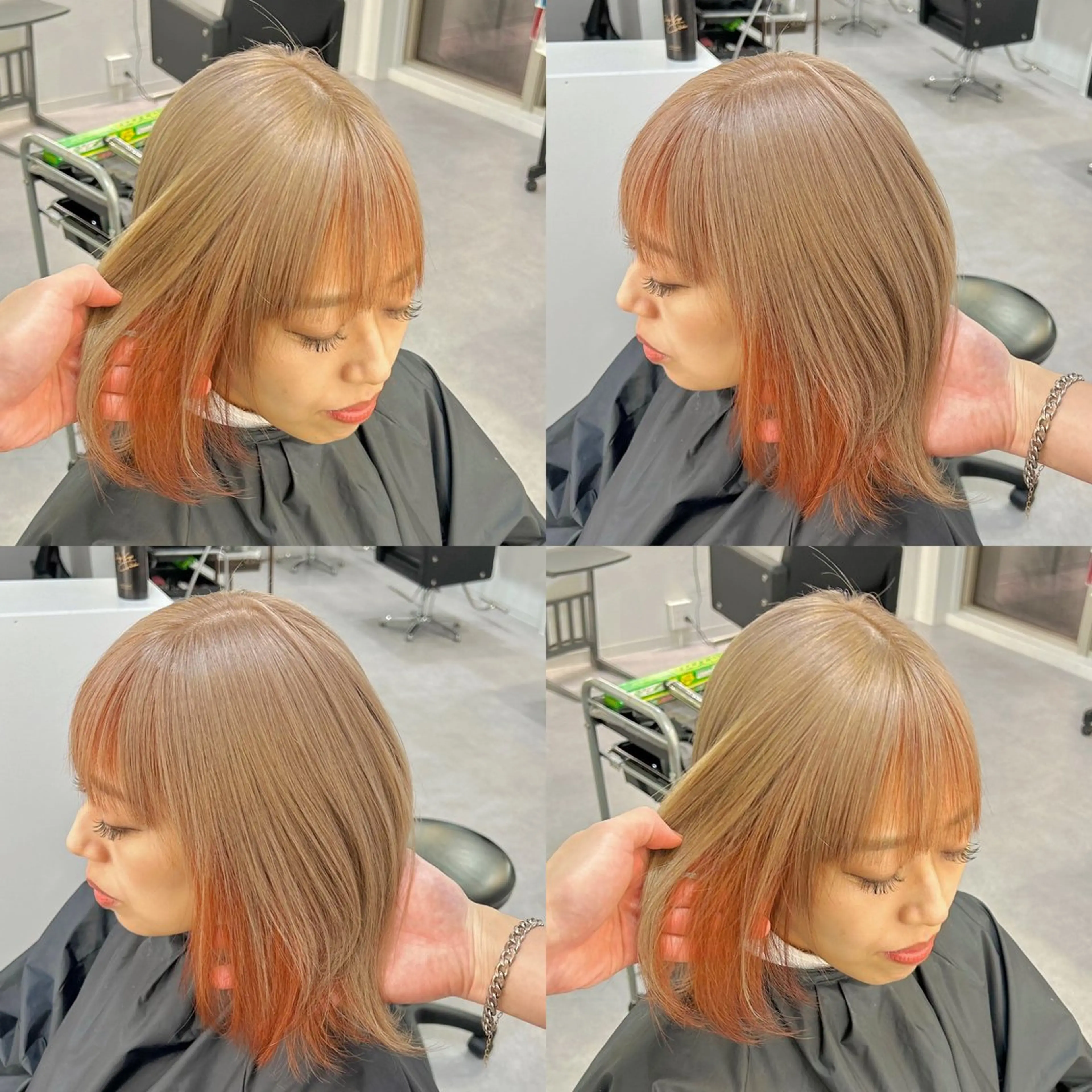 ショート カラー インナーカラー オレンジ Cielroシェイロ所属・ブリーチ&エクステ 🥀ケアカラー特化のヘアスタイル