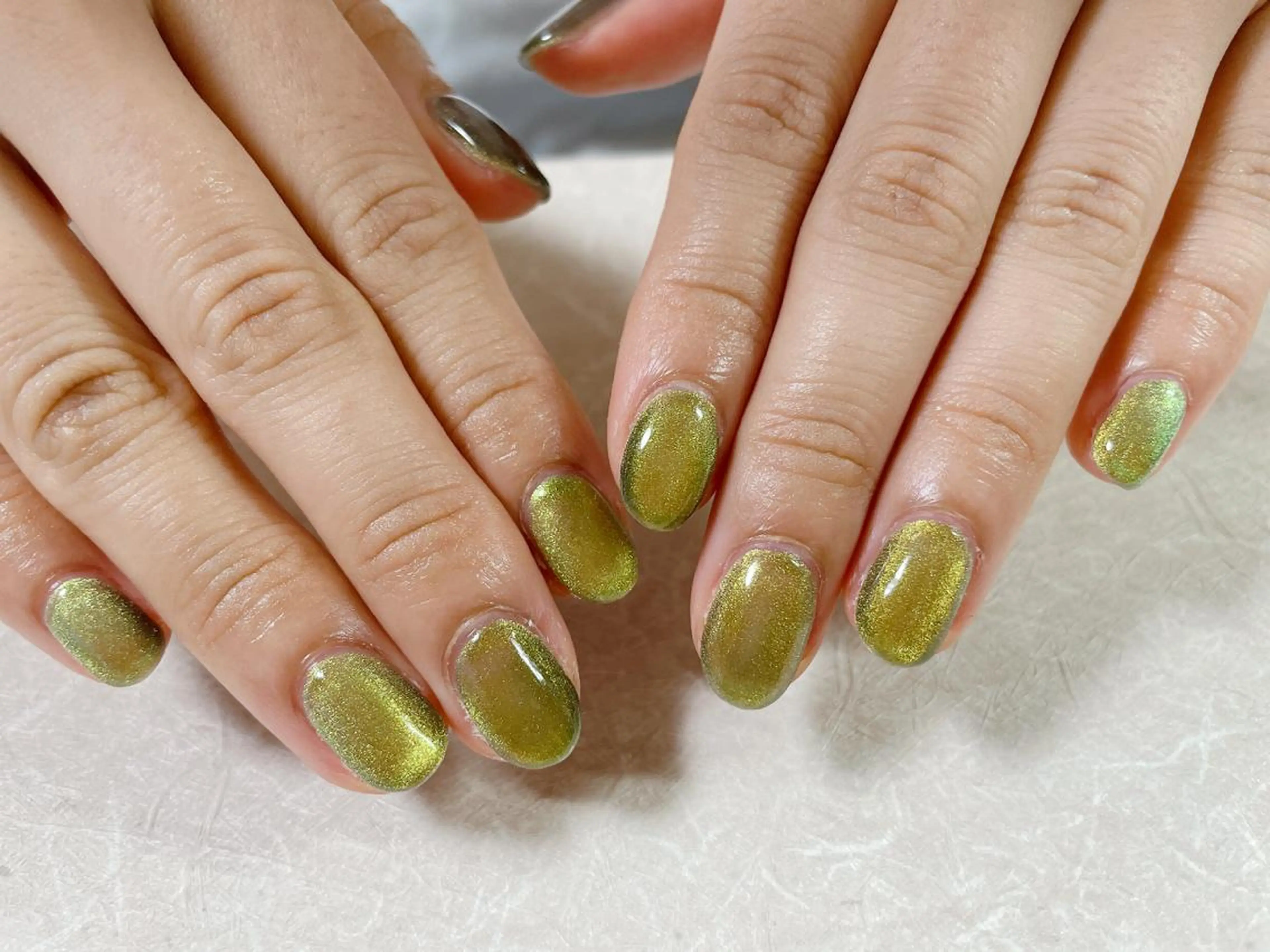 ネイル クリアネイル ゴールド キラキラネイル マグネットネイル kikinail 溝の口のネイルデザイン